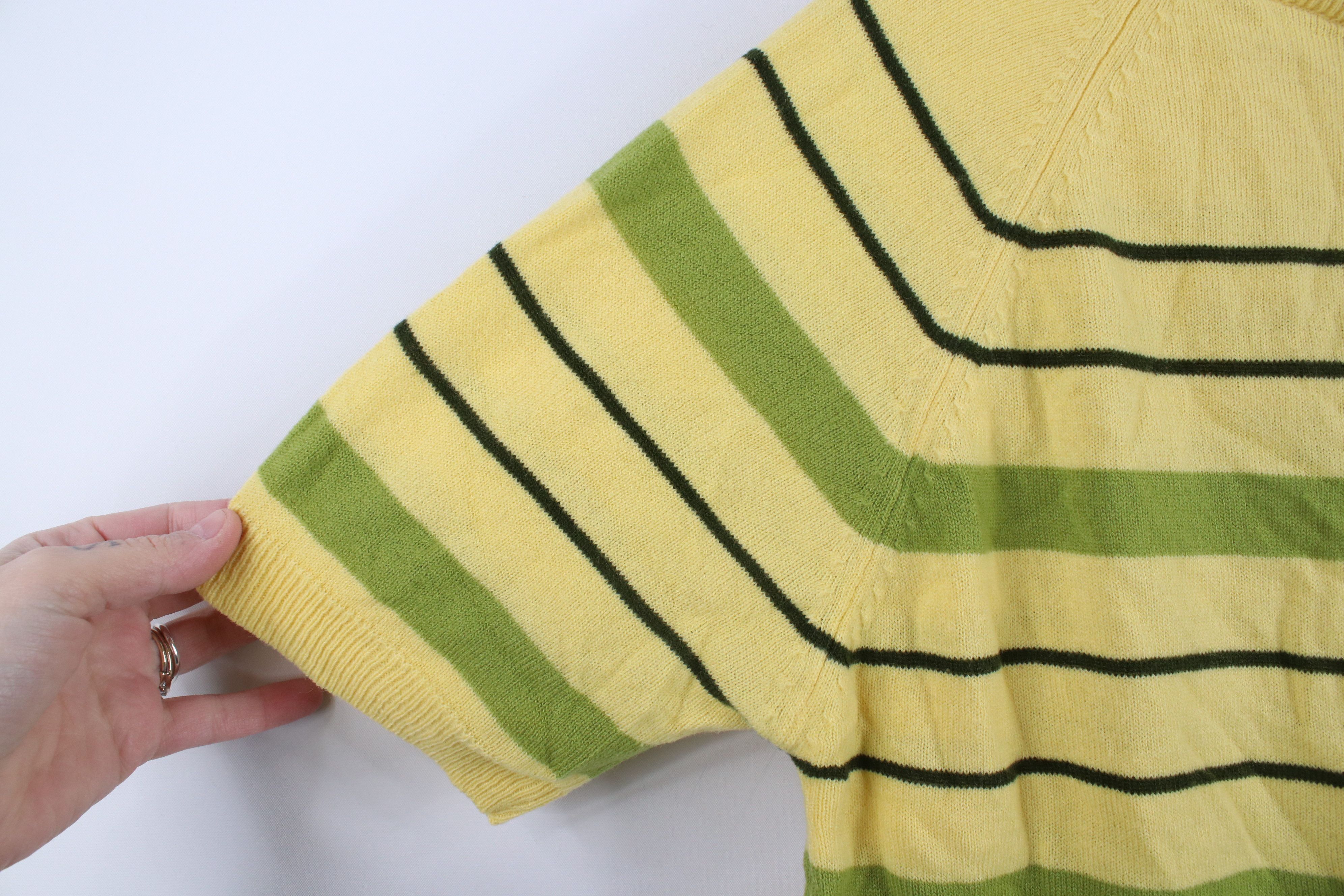 Vintage Vintage 60s 70s Streetwear Block Short Sleeve Knit Sweater Size M / US 6-8 / IT 42-44 - 6 Thumbnail