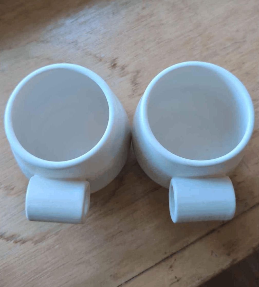 Other Match Stoneware - White Crackle Knuckle Mugs, Set of 2 Size ONE SIZE - 5 Thumbnail