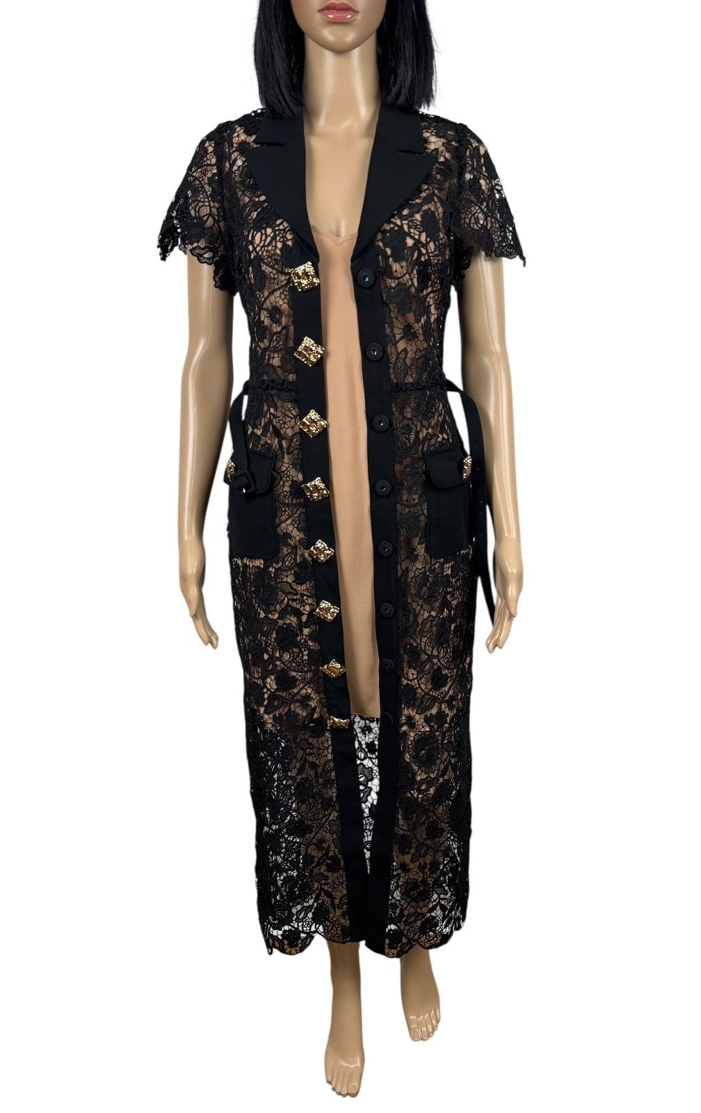 Self-Portrait Self-Portrait Magnolia Lace Dress Maxi Button Up size UK8 Size S / US 4 / IT 40 - 11 Thumbnail