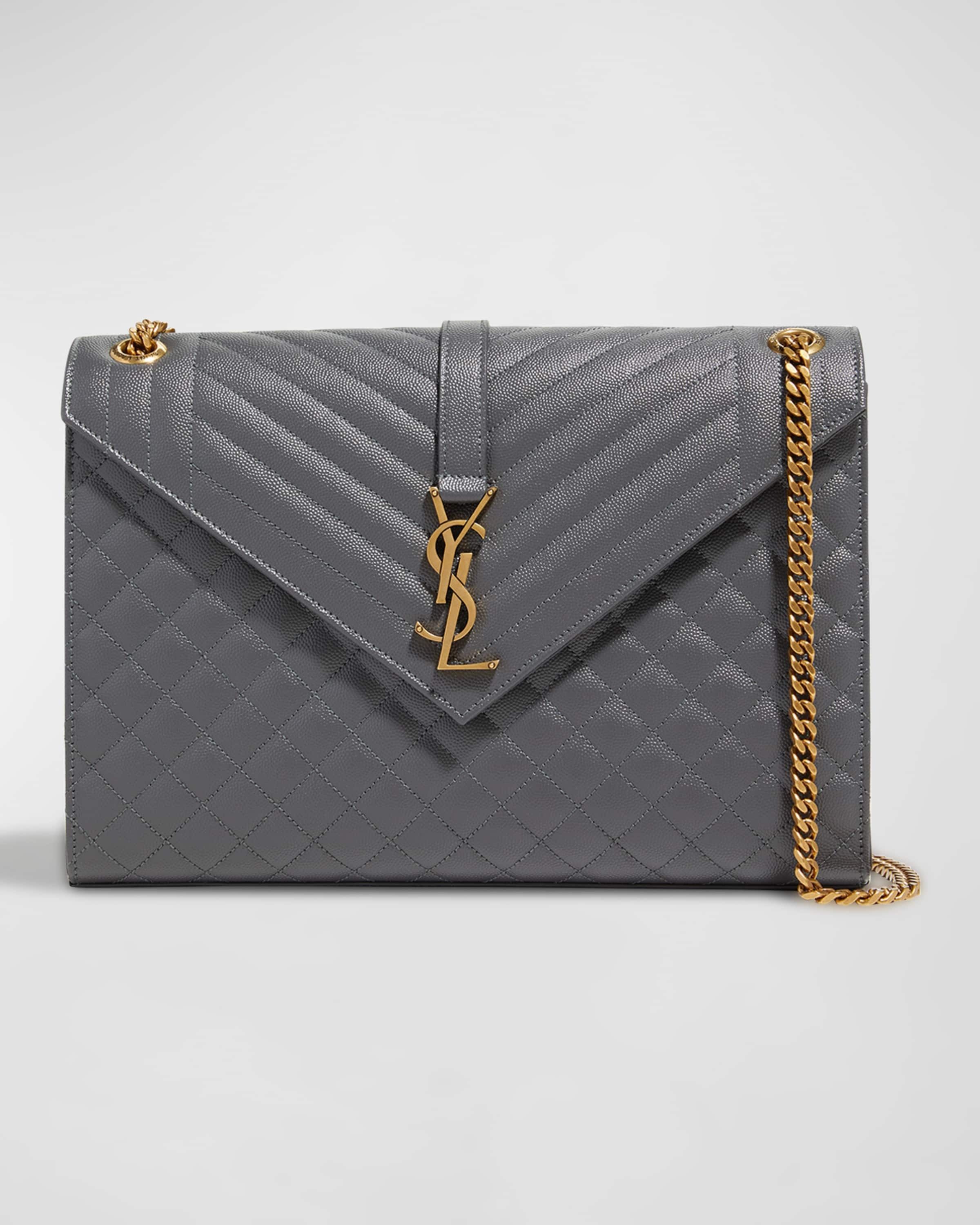 Saint Laurent Paris O1B1Hav110425 Size: Os / Envelope Large Leather Bag In Grey, Women's