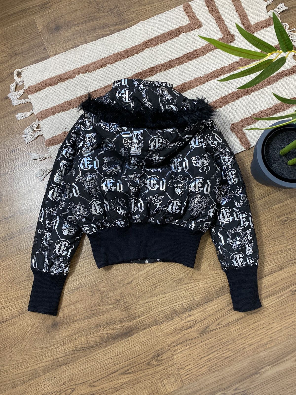Ed Hardy VINTAGE ED HARDY BY CHRISTIAN AUDIGIER DOWN PUFFER JACKET Size M / US 6-8 / IT 42-44 - 8 Thumbnail