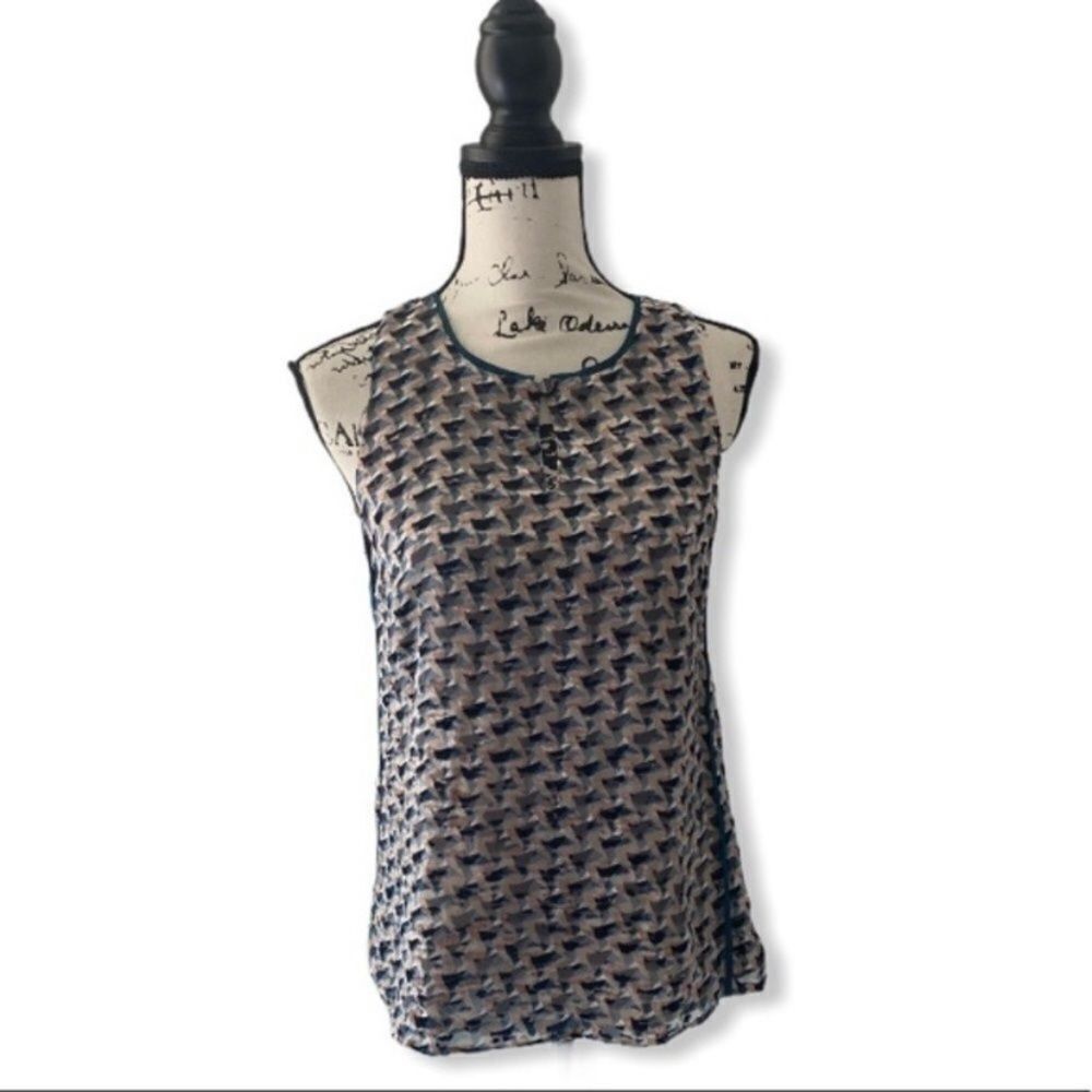 Marc by Marc Jacobs Marc by Marc Jacobs XS Puzzle Print Devore Velvet Sleeveless Size XS / US 0-2 / IT 36-38 - 7 Thumbnail