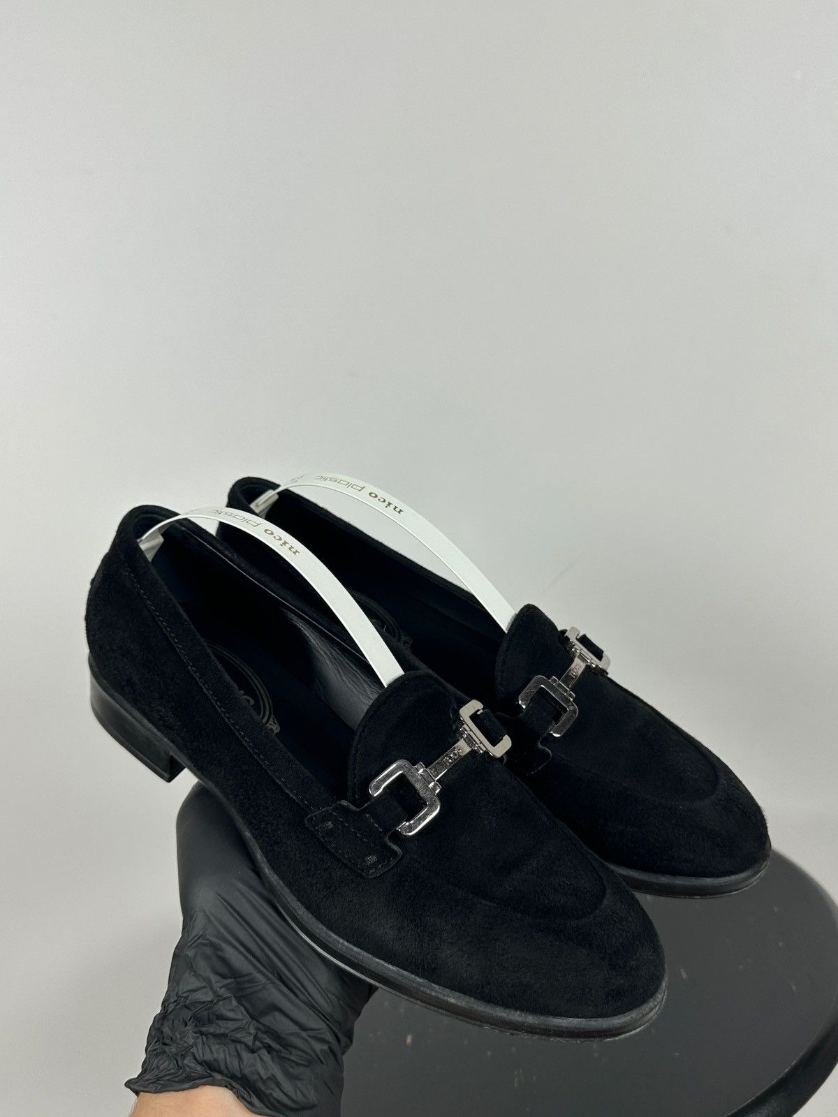 Tod's Tod’s Black Suede Horsebit Buckle Loafers Size US 6.5 / IT 36.5 - 3 Thumbnail