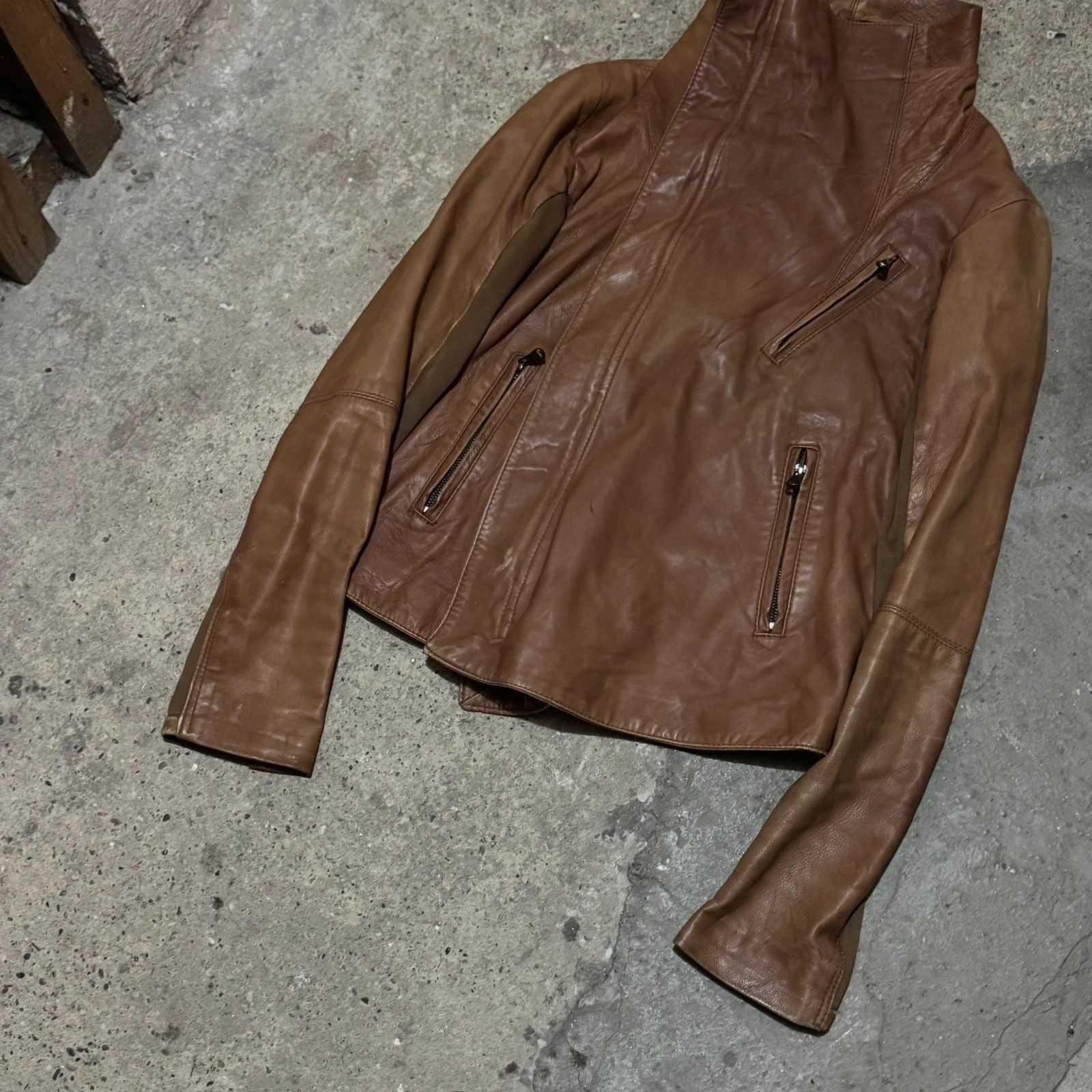 Other Rick owens style leather jacket Size S / US 4 / IT 40 - 2 Thumbnail