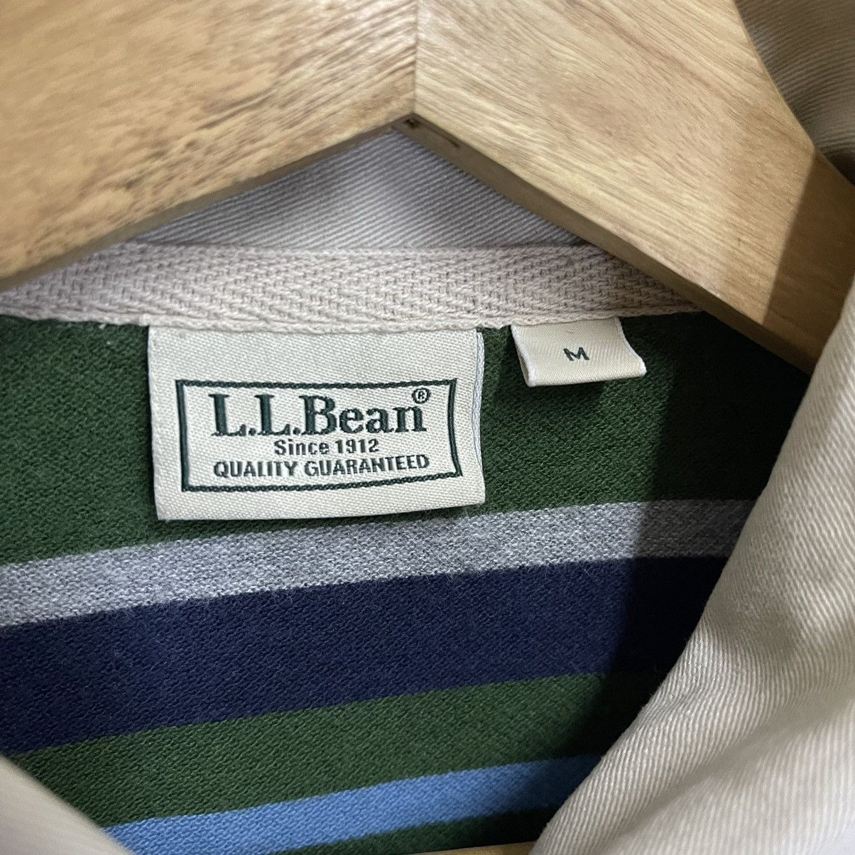 Japanese Brand × L.L. Bean × Vintage LL Bean Collar Shirts LL Bean Stripe Shirts Size US L / EU 52-54 / 3 - 7 Thumbnail