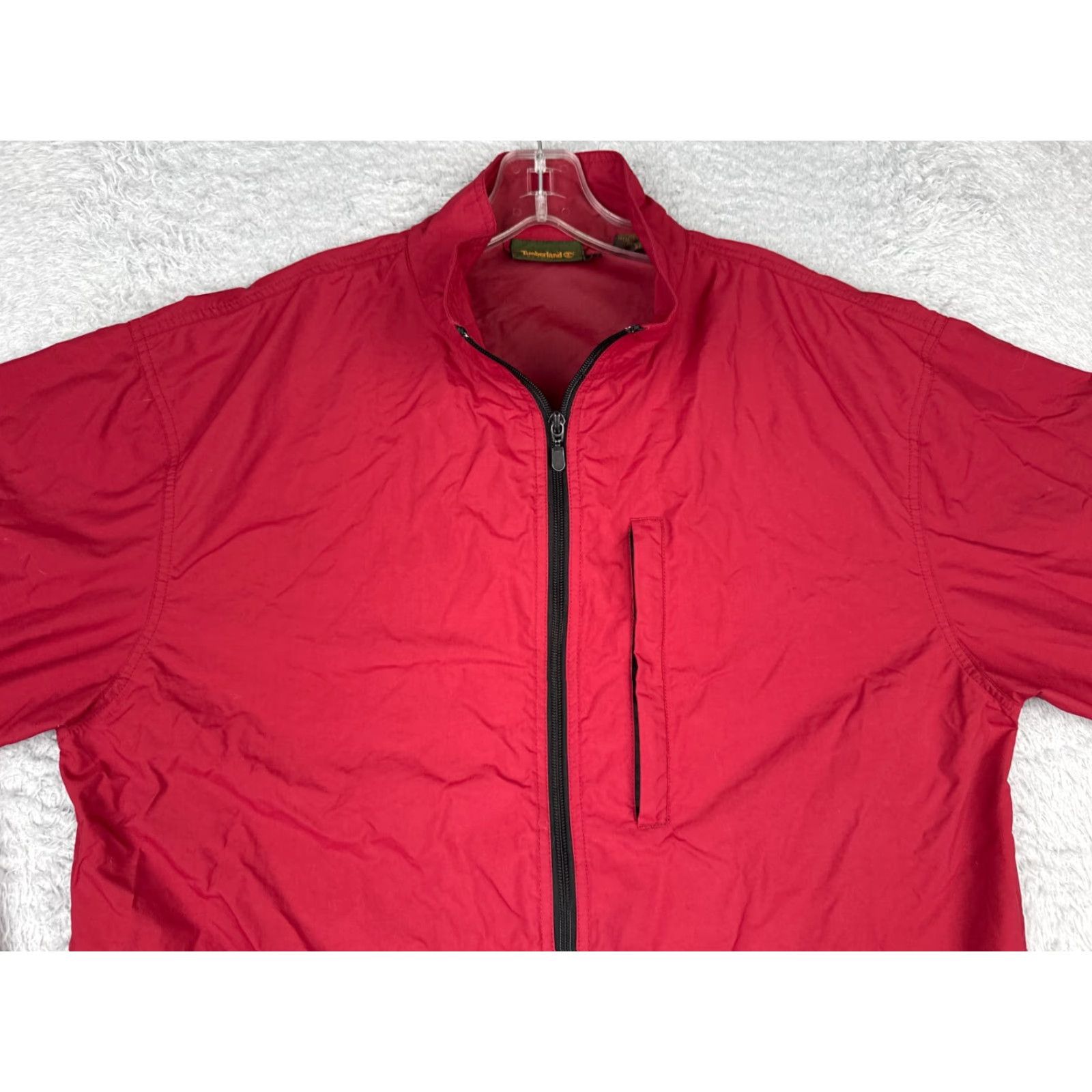 Timberland TIMBERLAND Jacket Mens Medium Red Full Zip 100% Nylon Shell Windbreaker Hike Size US M / EU 48-50 / 2 - 4 Thumbnail