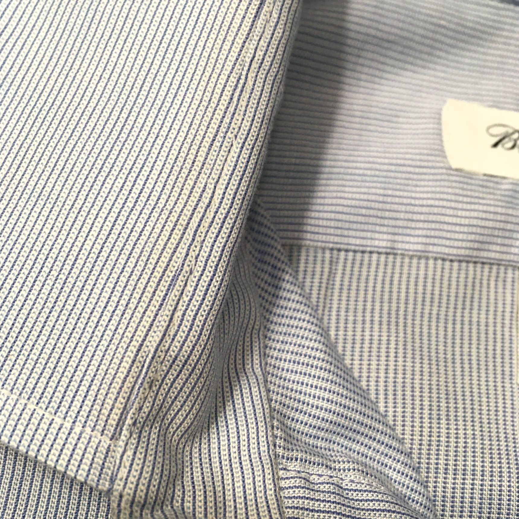 Brooks Brothers VINTAGE Brooks Brothers Shirt 80's Deluxe blue micro stripes Long Sleeve L 42-44 Colla r Dress Shirt Tailored Button-Front Mens Size 42R - 4 Thumbnail