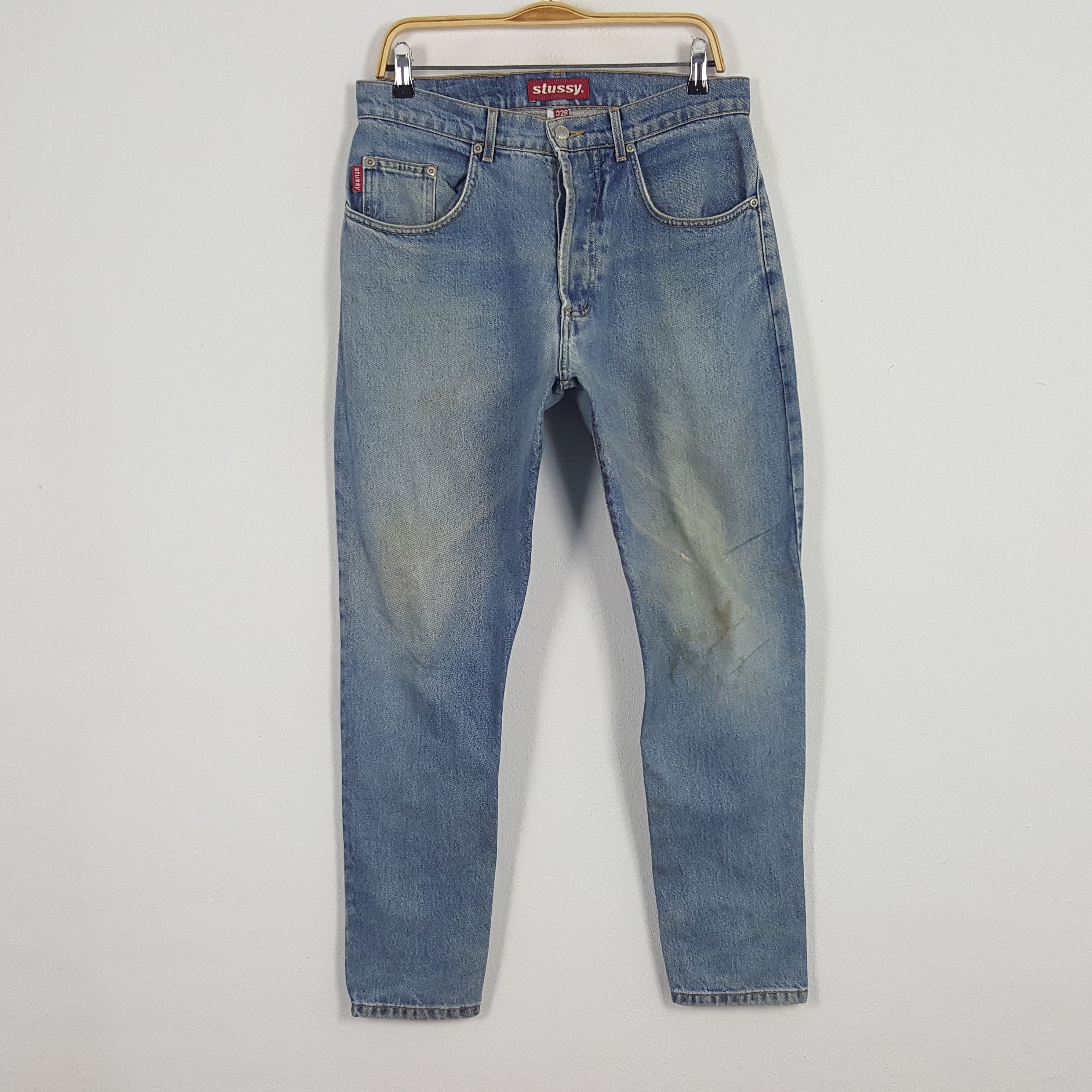 Stussy × Vintage Vintage Stussy USA Custom Art Logo Slimfit Denim Jeans Size 32" / US 10 / IT 46 - 4 Thumbnail