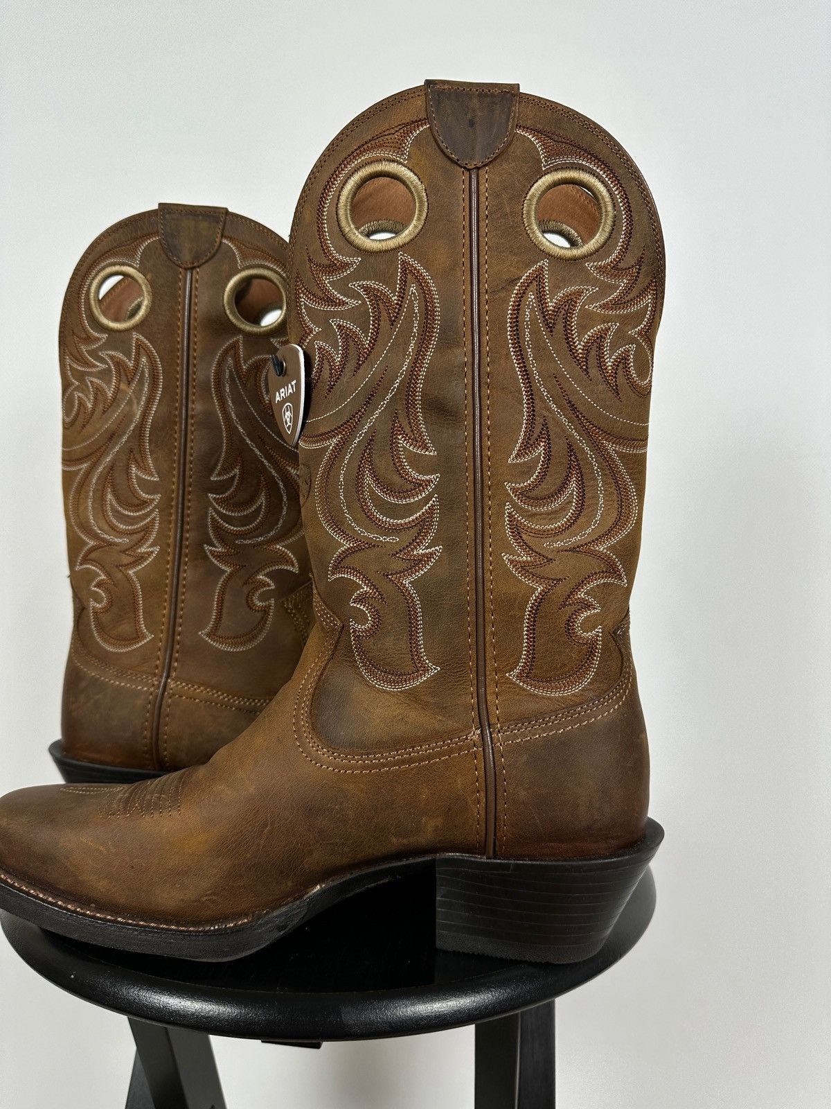 Ariat NEW! Ariat Square Toe Western Brown Leather Boots Size US 9 / EU 42 - 18 Thumbnail
