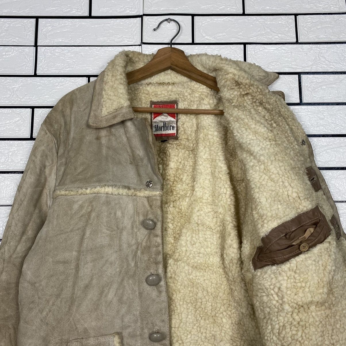 Marlboro 📌Vintage Marlboro Sherpa Genuine Leather Jacket Workwear Size US M / EU 48-50 / 2 - 13 Thumbnail