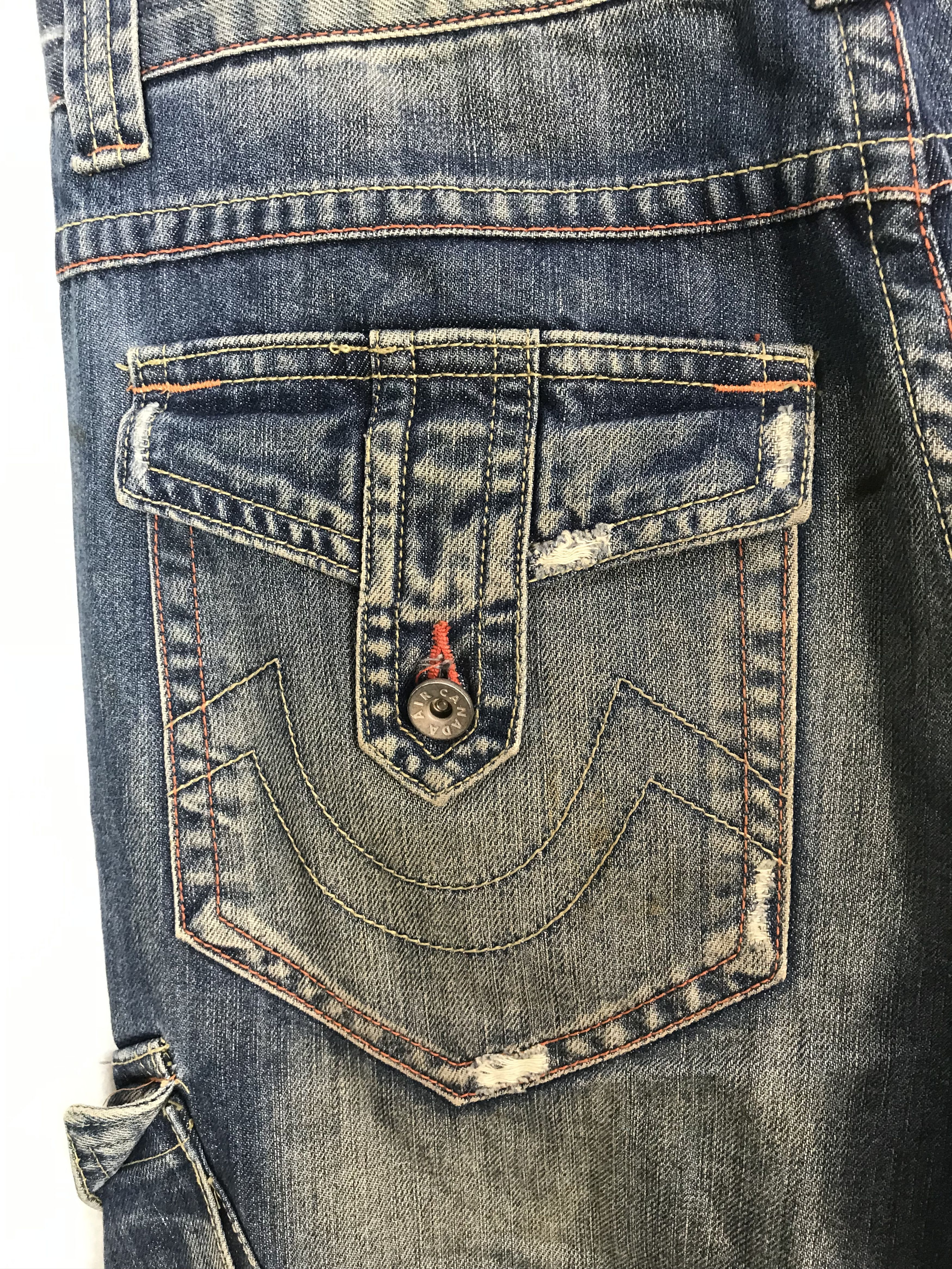 Other Air Canada Straight Cut Indigo Cargo Denim Jeans Size US 31 - 7 Thumbnail