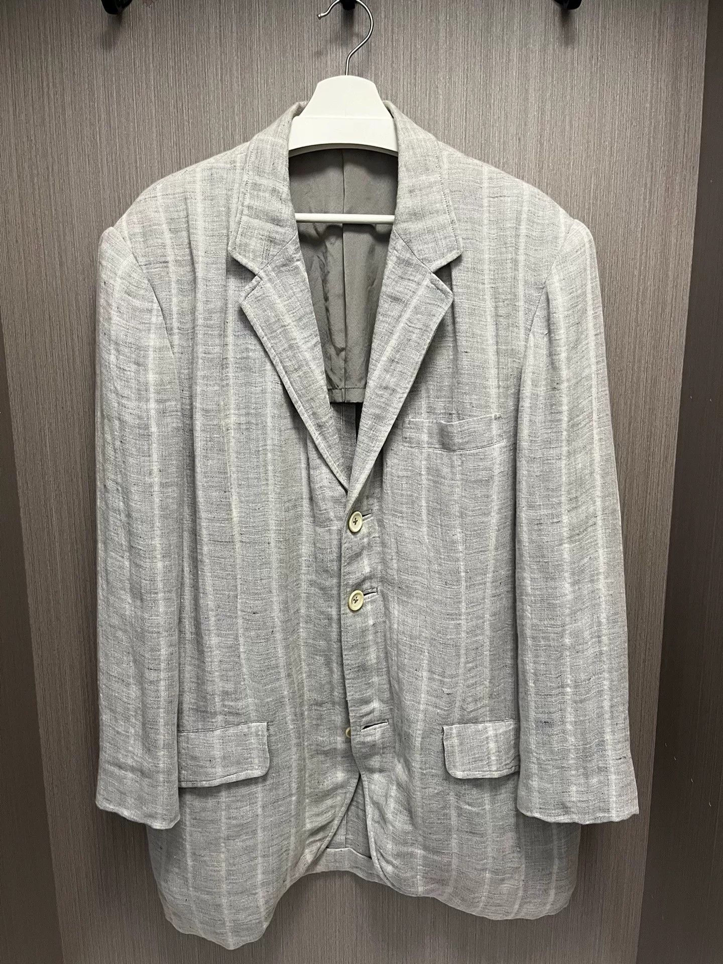 Yohji Yamamoto Yohji Yamamoto Striped Linen Blazer Size US M / EU 48-50 / 2 - 1 Thumbnail