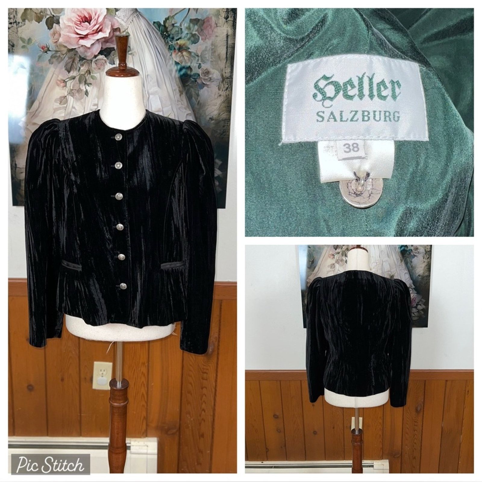 Vintage Vintage Heller Salzburg Austrian Silk Lined Velvet Jacket! Size M / US 6-8 / IT 42-44 - 1 Thumbnail