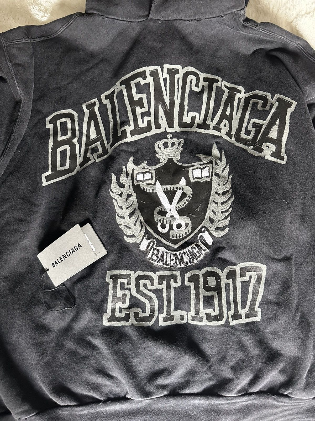 image of Balenciaga College Hoodie in Black, Men's (Size Small)