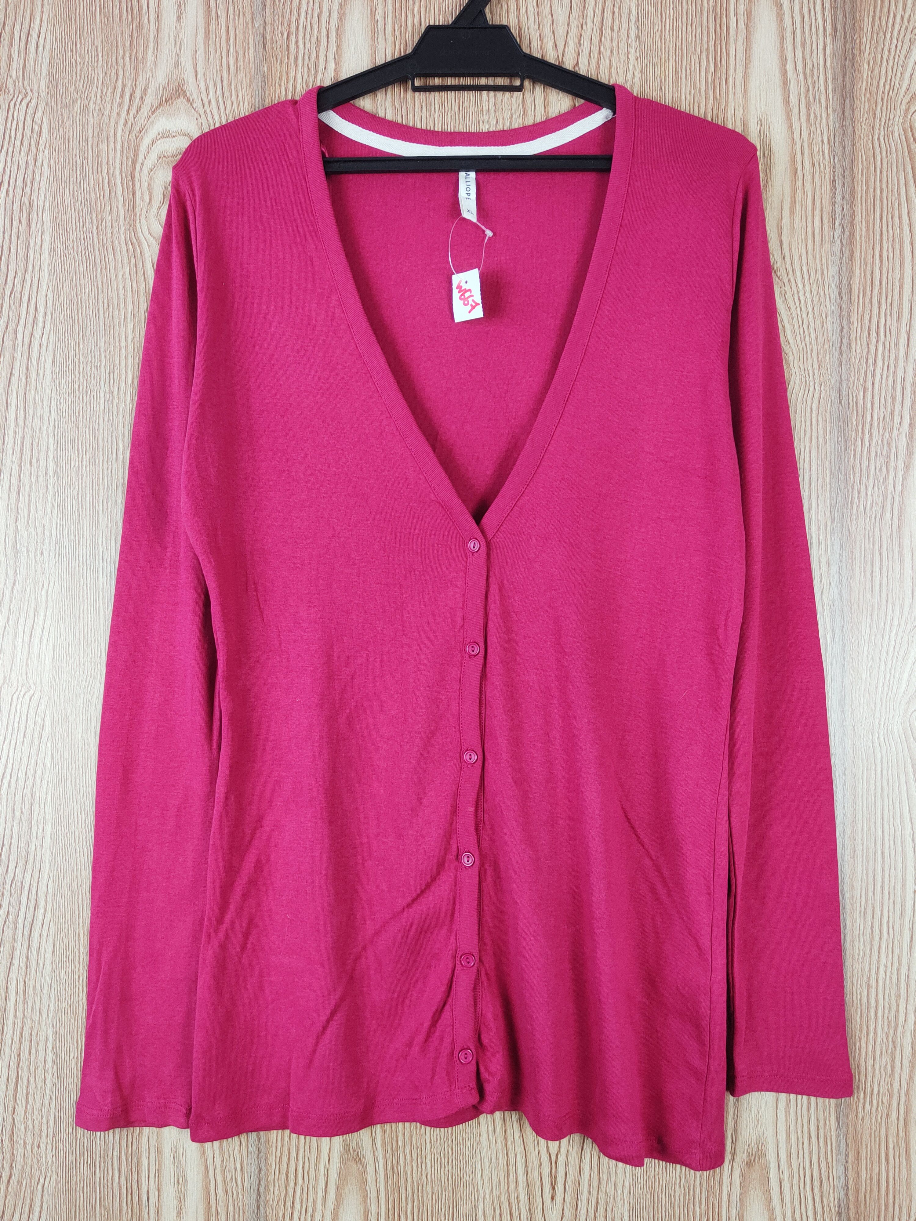 Japanese Brand × Vintage Calliope Dark Pink Cardigan knitwear #W667 Size XL / US 12-14 / IT 48-50 - 1 Thumbnail