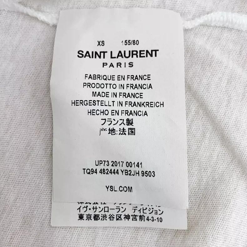 Saint Laurent Paris Saint Laurent White Graphic Cotton T-Shirt-2507 Size US XS / EU 42 / 0 - 4 Thumbnail