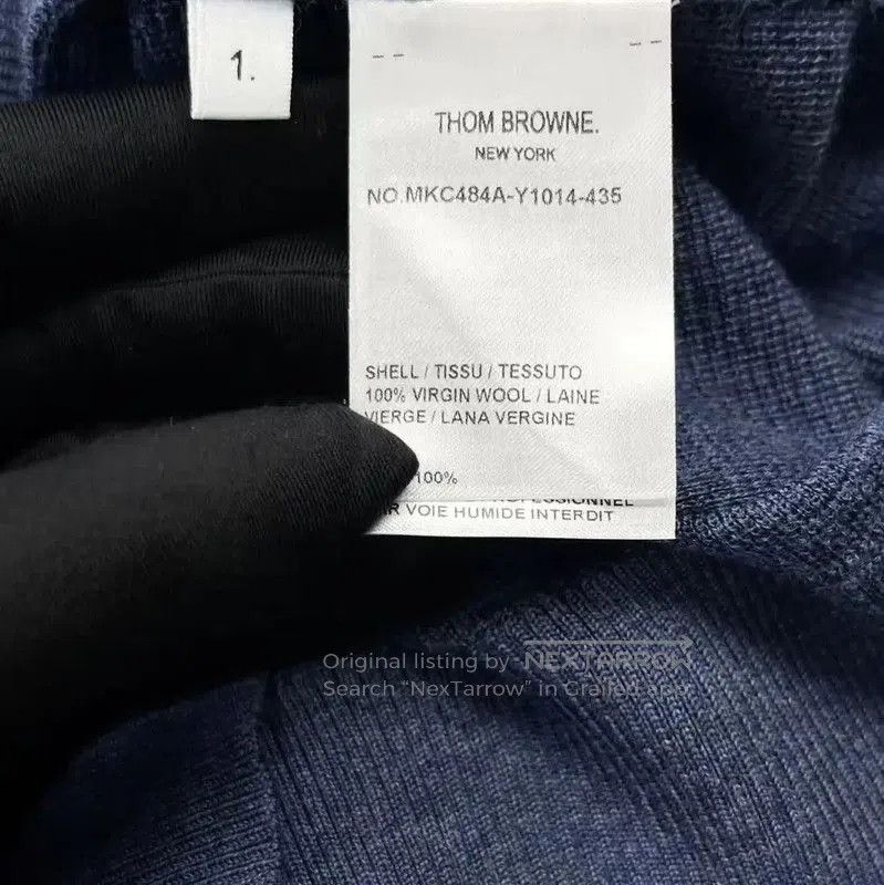 Thom Browne Thom Browne Navy Wool Short Cardigan for Women . Size S / US 4 / IT 40 - 4 Thumbnail