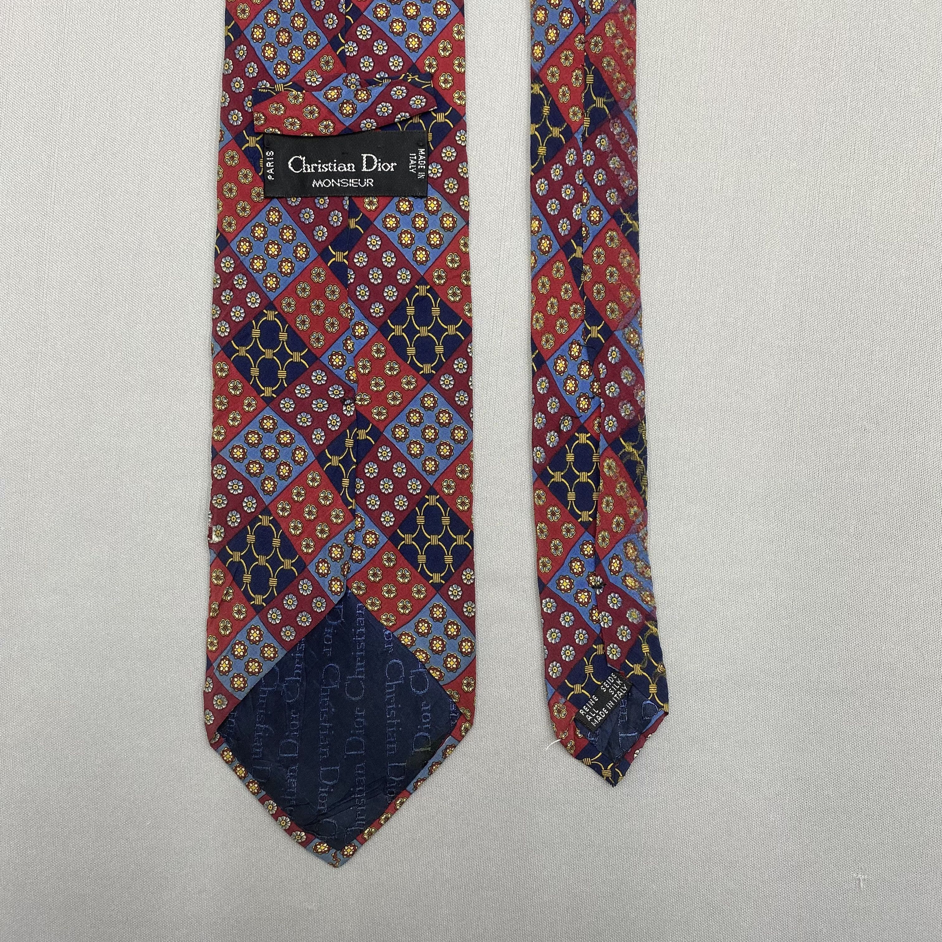 Christian Dior Monsieur Vintage Christian Dior SILK Necktie Cravate Pure Silk Size ONE SIZE - 6 Thumbnail
