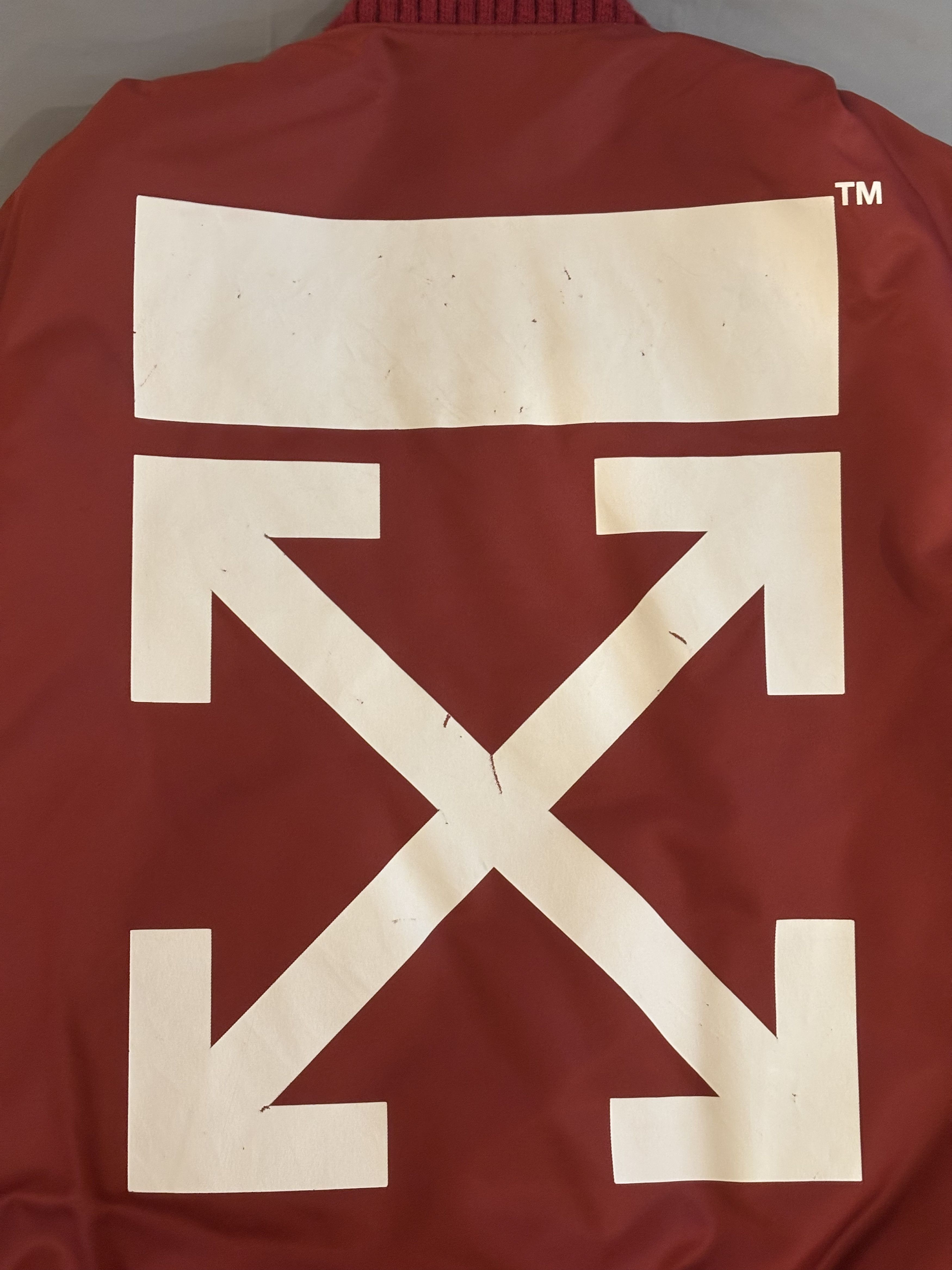 Off-White Veste bombers en nylon bordeaux Off-White en tbe Size US L / EU 52-54 / 3 - 19 Thumbnail