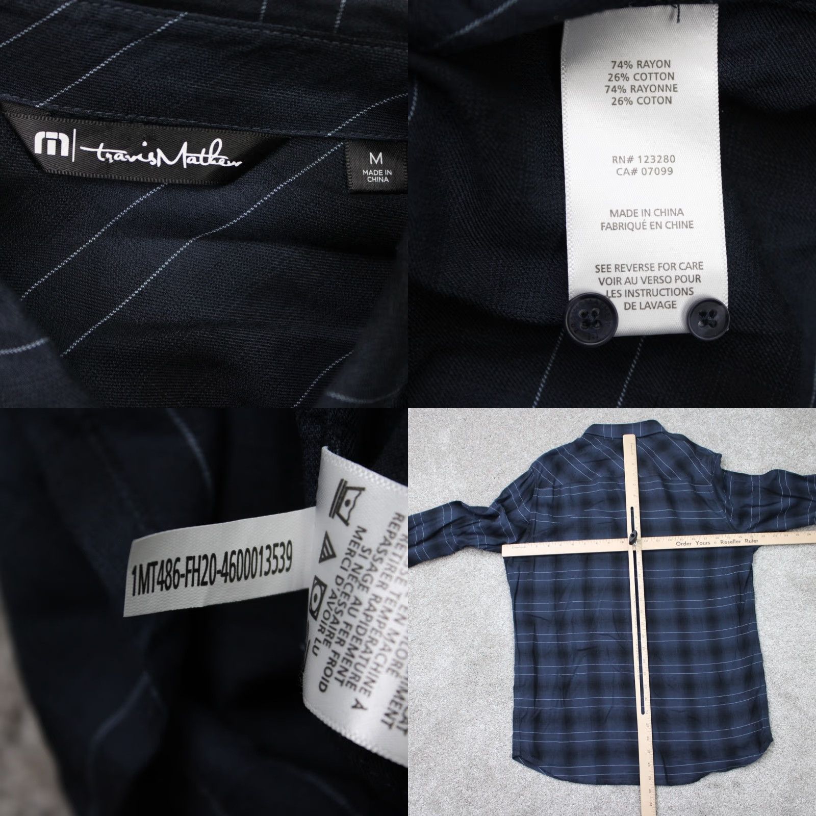 TravisMathew Travis Mathew Shirt Mens Medium Blue Plaid Flannel Rayon/Cotton Long Sleeve Button-Up Shirt Size US M / EU 48-50 / 2 - 8 Thumbnail