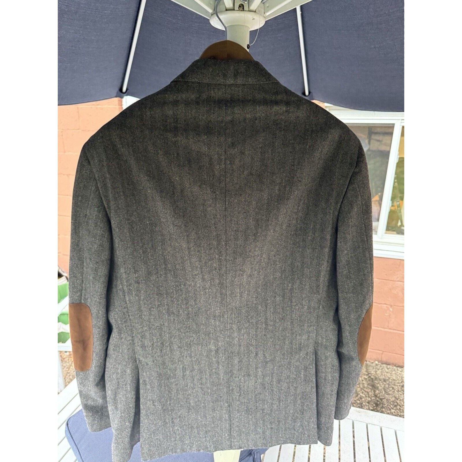 Brunello Cucinelli Brunello Cucinelli Gray Herringbone Tweed Sportjacket 54/44 Size 44R - 10 Thumbnail