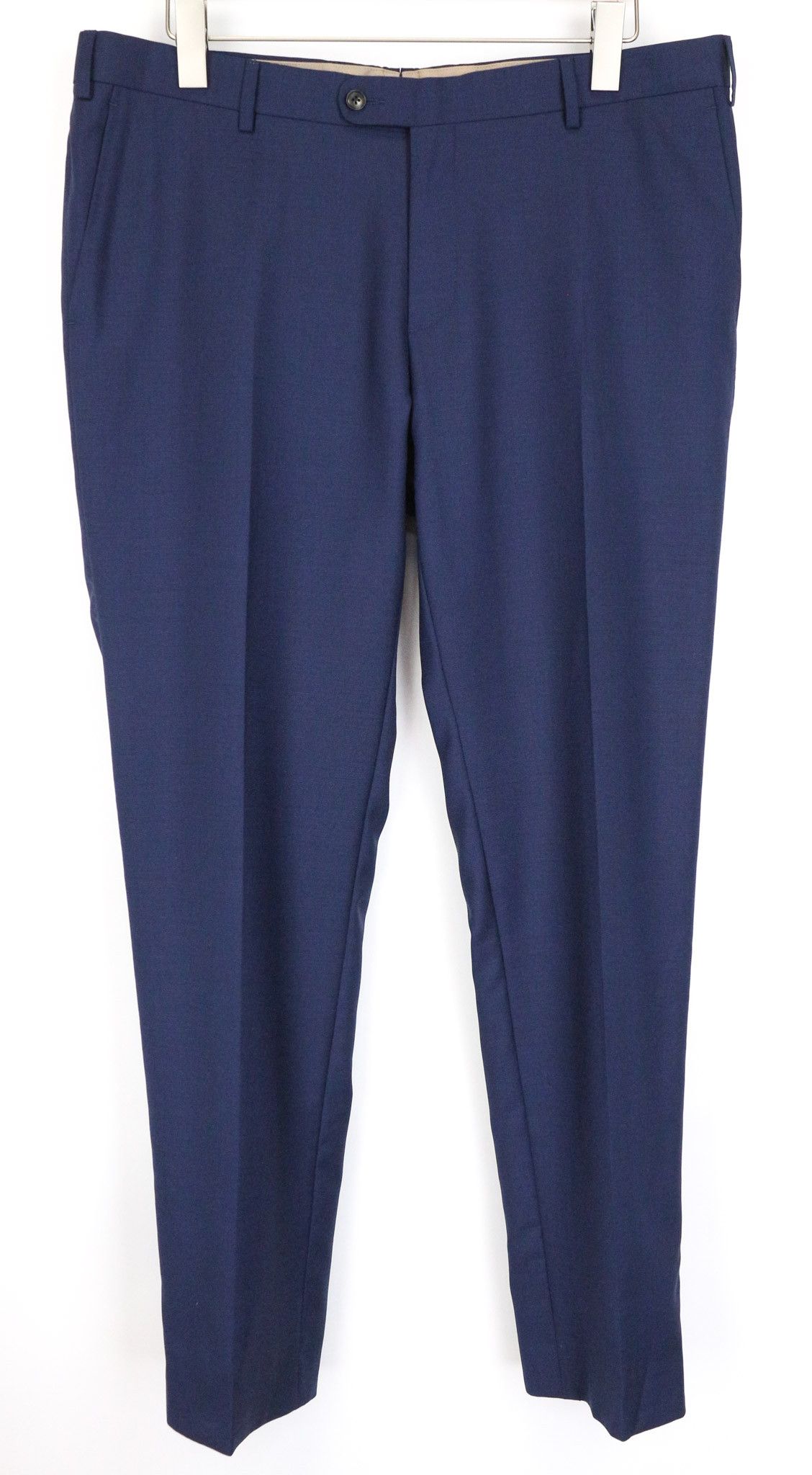 Suitsupply UK42S Blue Slim Glen Check Wool Trousers 76022 Size 42S - 1 Thumbnail