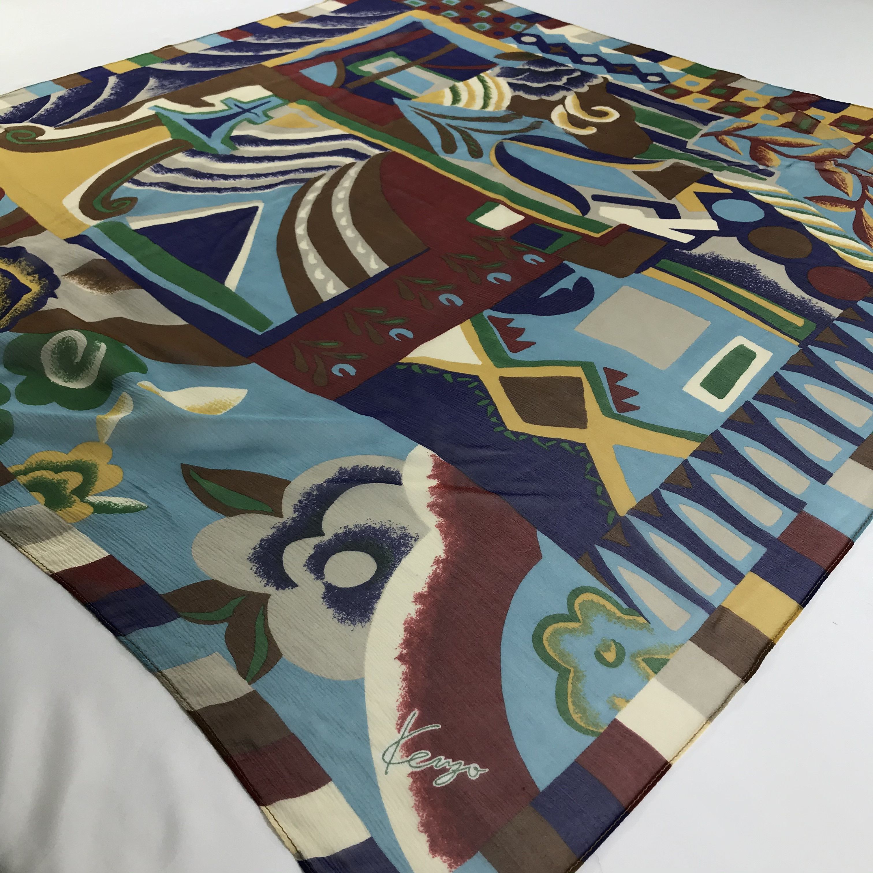 Vintage Vintage Kenzo Silk Scarf Size ONE SIZE - 3 Thumbnail