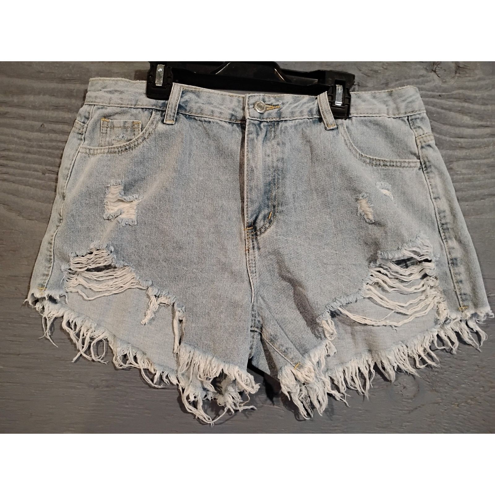 Shein Shein (12) Cut-Off Rugged Blue Denim Rugged Shorts Size 34" / US 12 / IT 48 - 3 Thumbnail