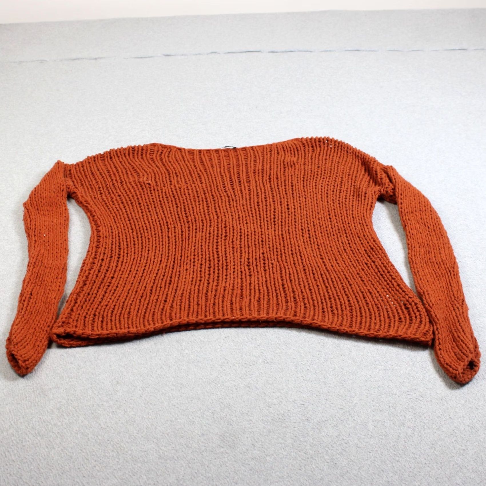 Vince Vince Sweater Women M Orange Boat Neck Open-Knit Wool Pullover Casual Bohemian Size M / US 6-8 / IT 42-44 - 2 Thumbnail