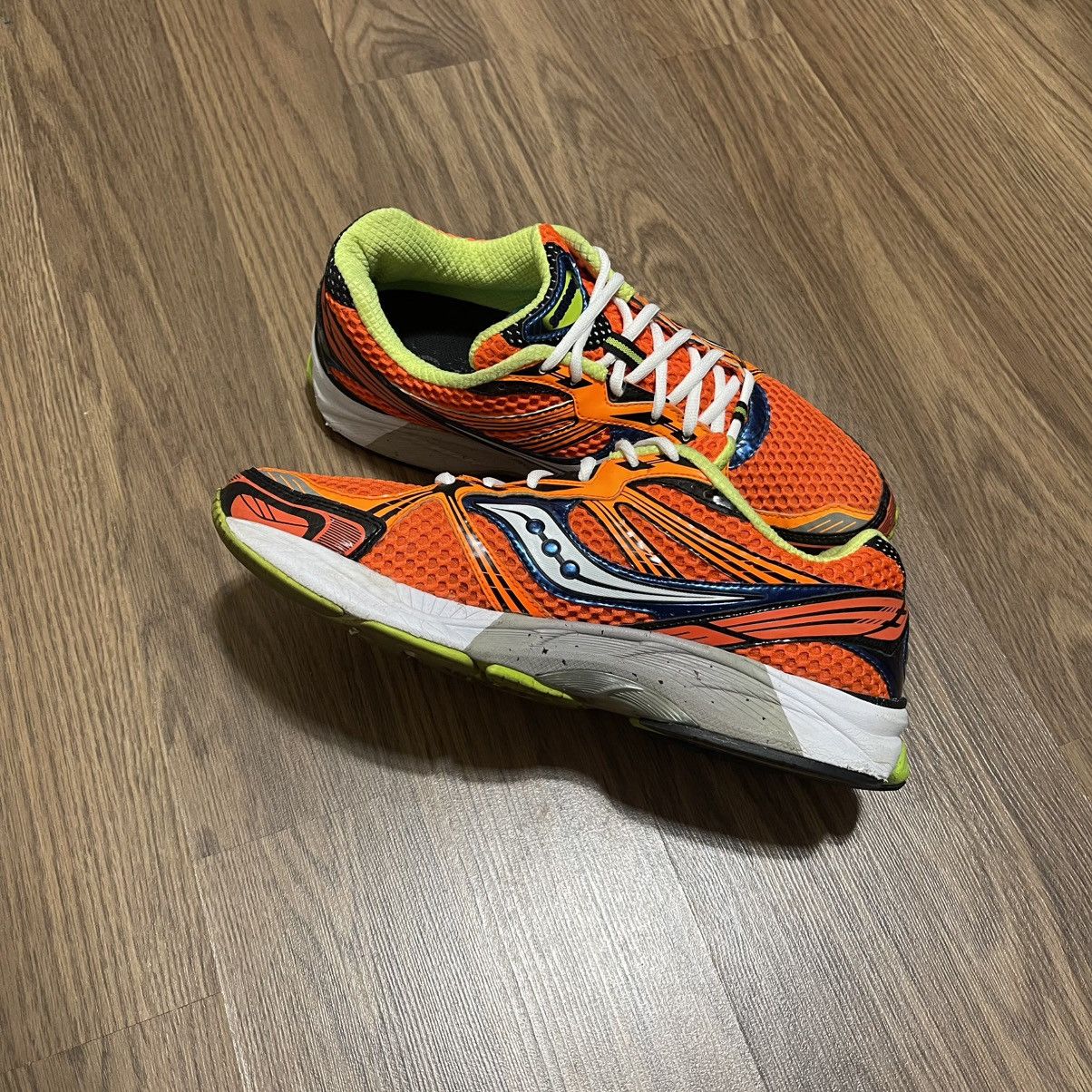 Saucony RARE 2012 Men’s Saucony Guide 5 Running Shoes Orange Green Size US 12 / EU 45 - 8 Thumbnail