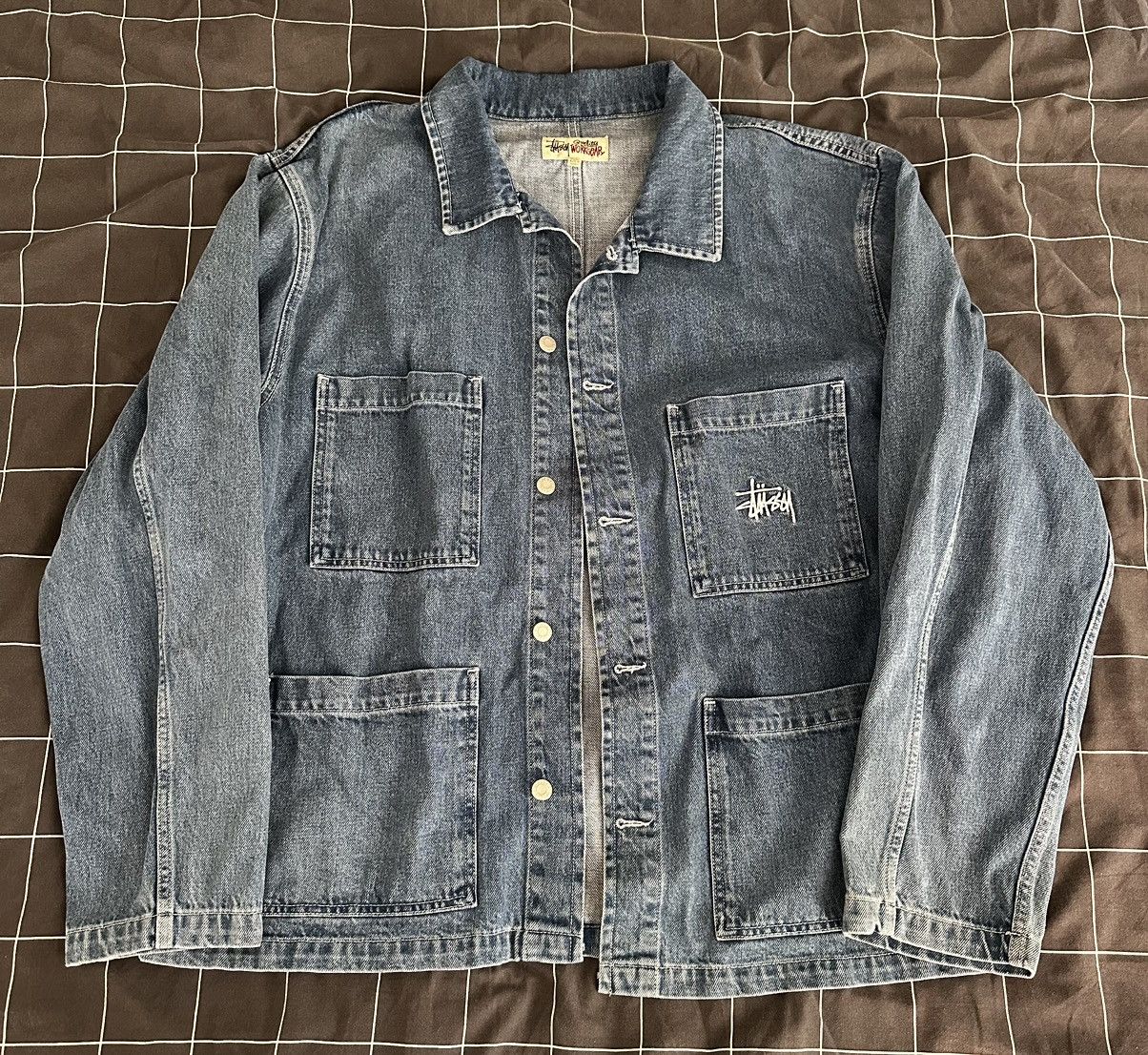 image of Stussy Workwear Denim Chore Coat, Men's (Size 2XL)