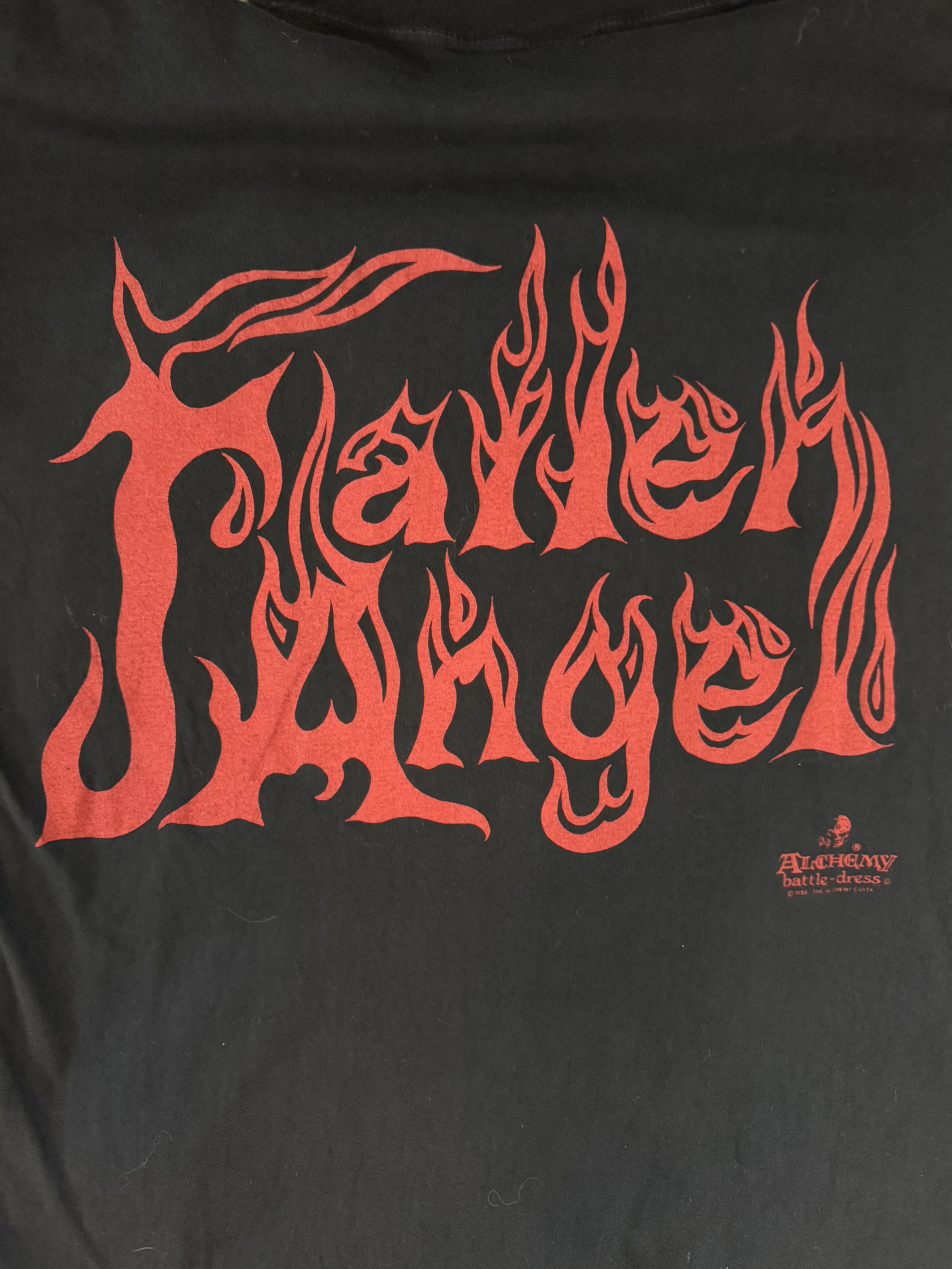 Vintage Vintage 1993 Carta Clothing Fallen Angel Pinup T-shirt Size US XL / EU 56 / 4 - 4 Thumbnail