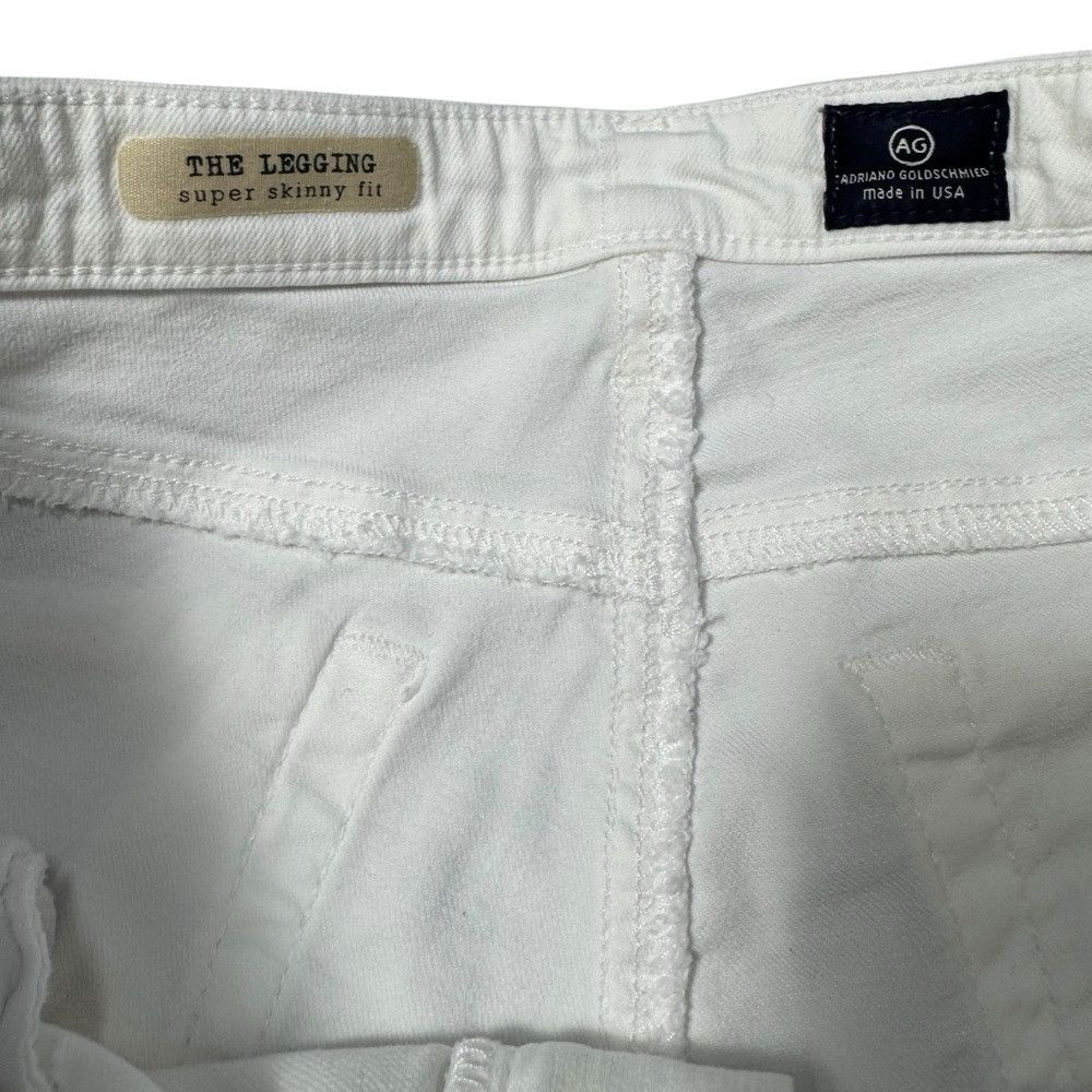 AG Adriano Goldschmied AG Adriano Goldschmied The Legging Super Skinny White Jeans Size 28" / US 6 / IT 42 - 6 Thumbnail