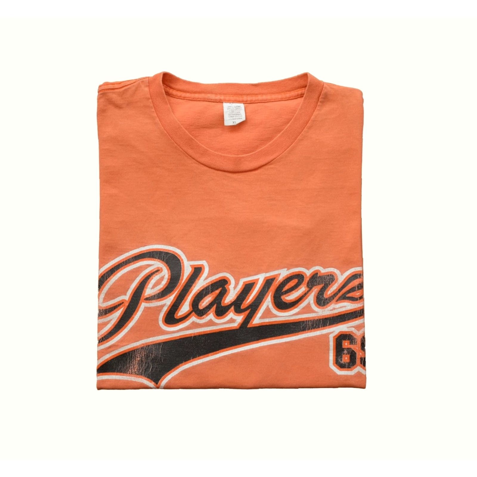 Vintage PLAYERZ 69 VTG 90s MADE IN USA ORANGE FADED BASEBALL SCRIPT T SHIRT MENs SZ XL Size US XL / EU 56 / 4 - 2 Thumbnail