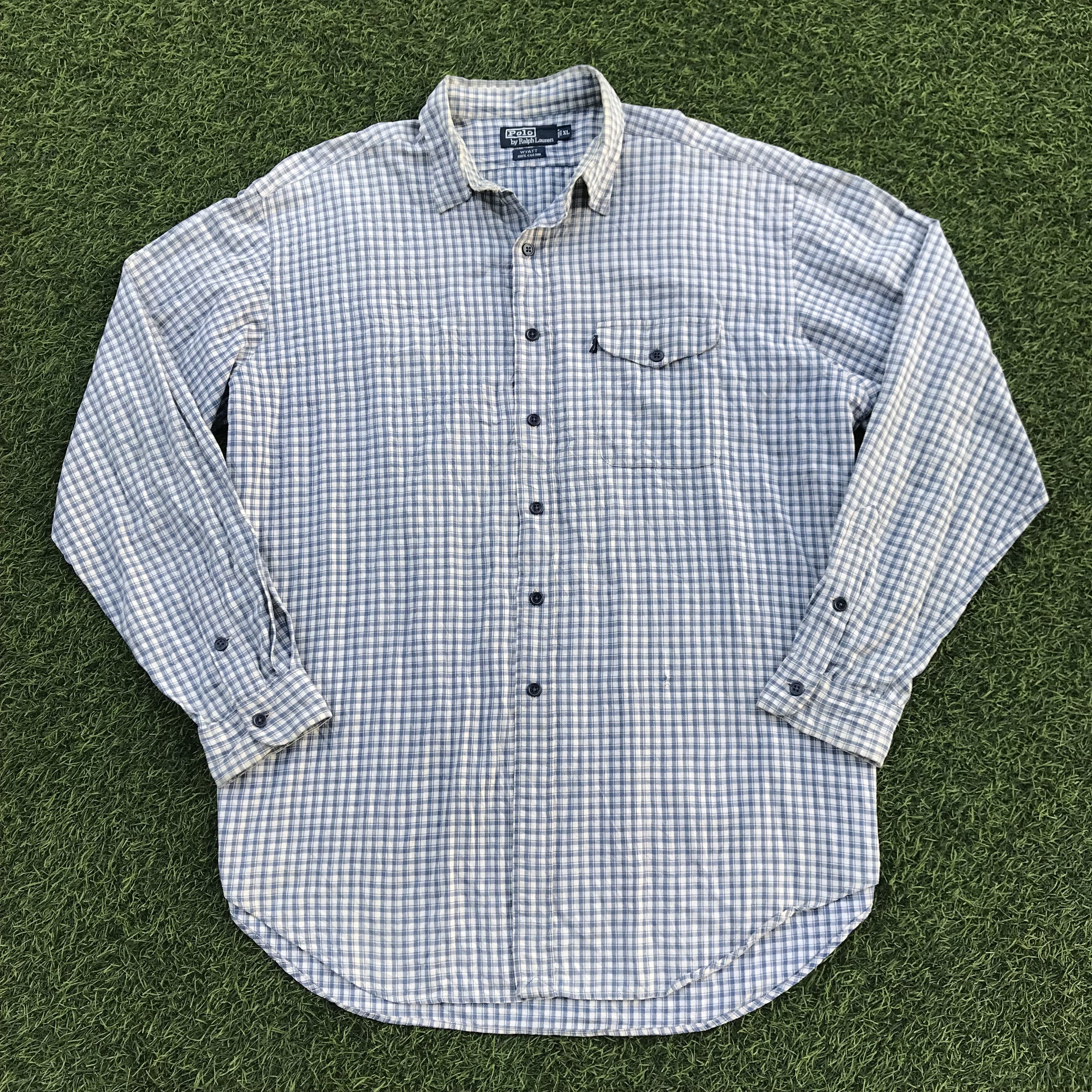Polo Ralph Lauren × Vintage Vintage archive Polo ralph lauren Wyatt shirt checkered Size US XL / EU 56 / 4 - 12 Thumbnail