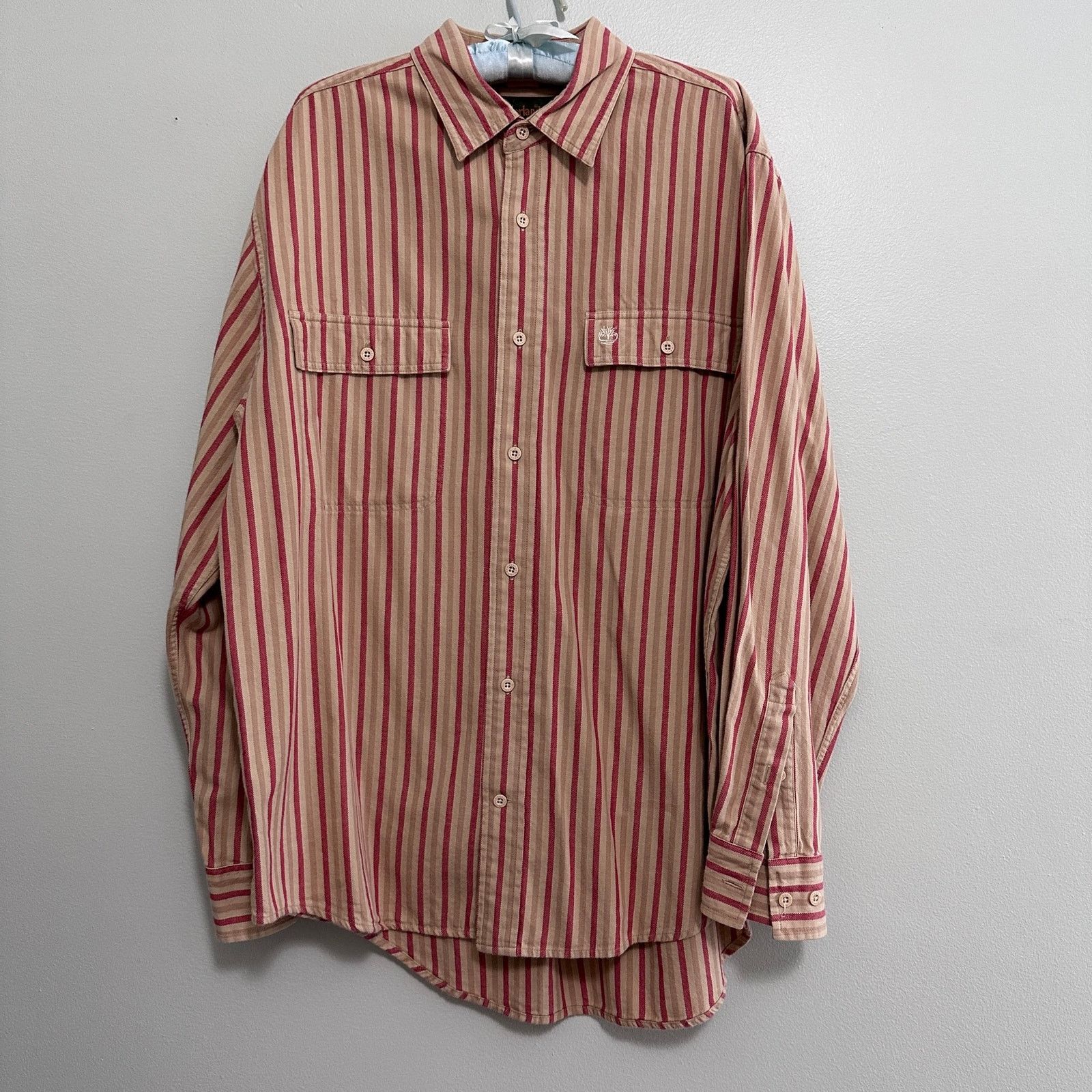 Timberland Timberland orange and beige striped flannel button down L Size US L / EU 52-54 / 3 - 2 Thumbnail
