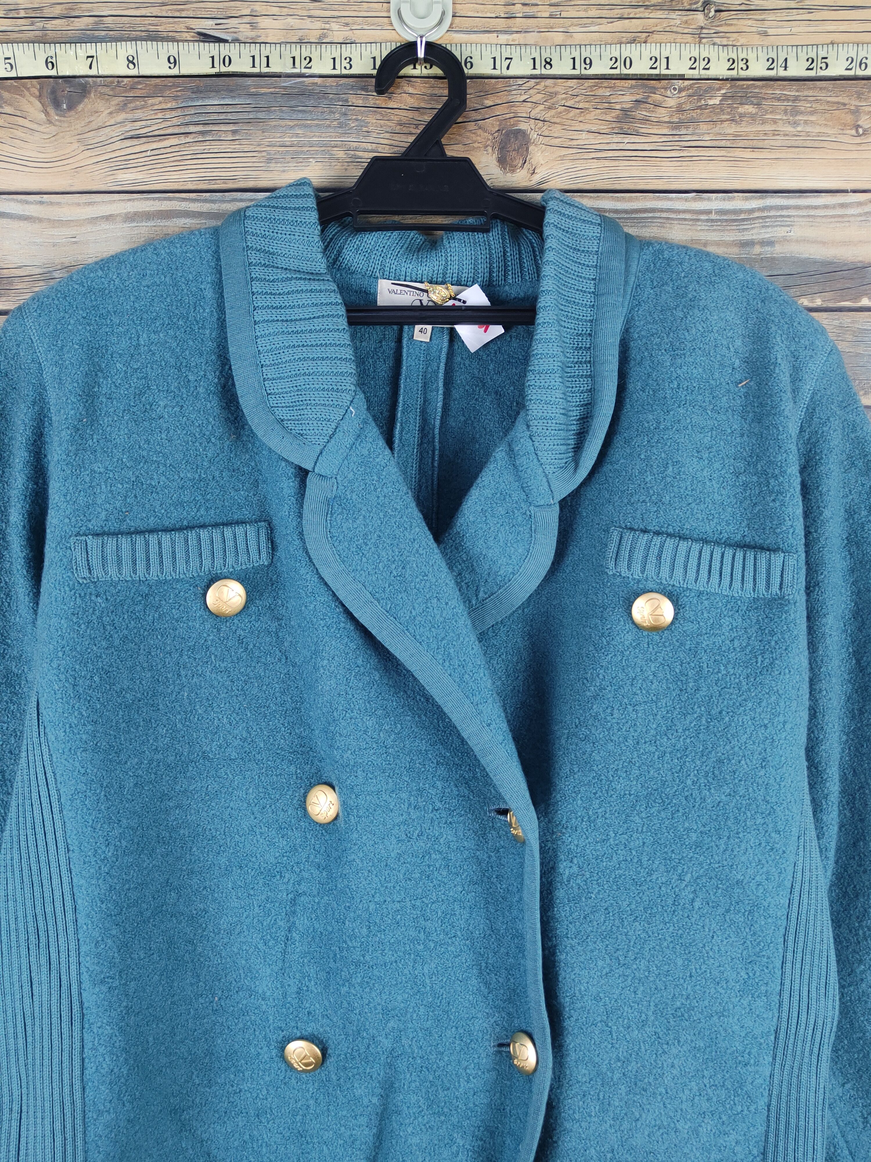 Homespun Knitwear Valentino Garavani Turquoise Knitwear jacket #W1331 Size S / US 4 / IT 40 - 2 Thumbnail