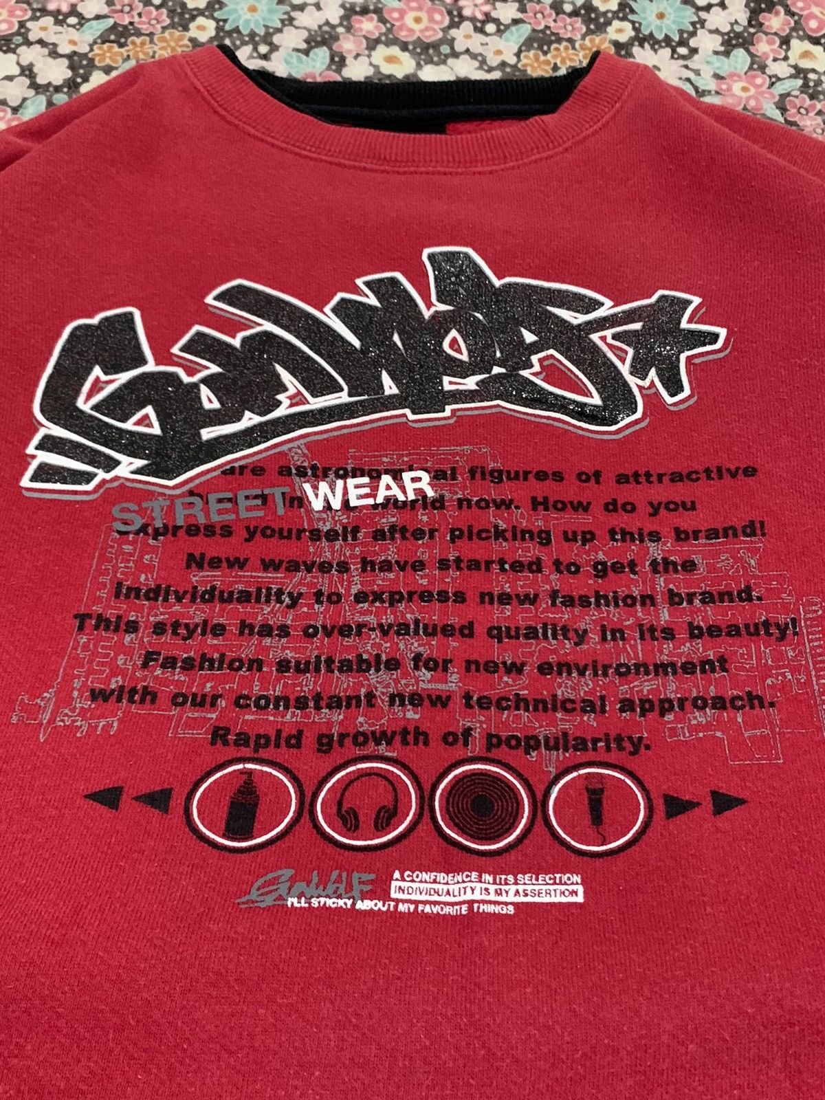 Japanese Brand Gun Wolf Glitter Printed Street Wear Sweatshirt Size US L / EU 52-54 / 3 - 3 Thumbnail