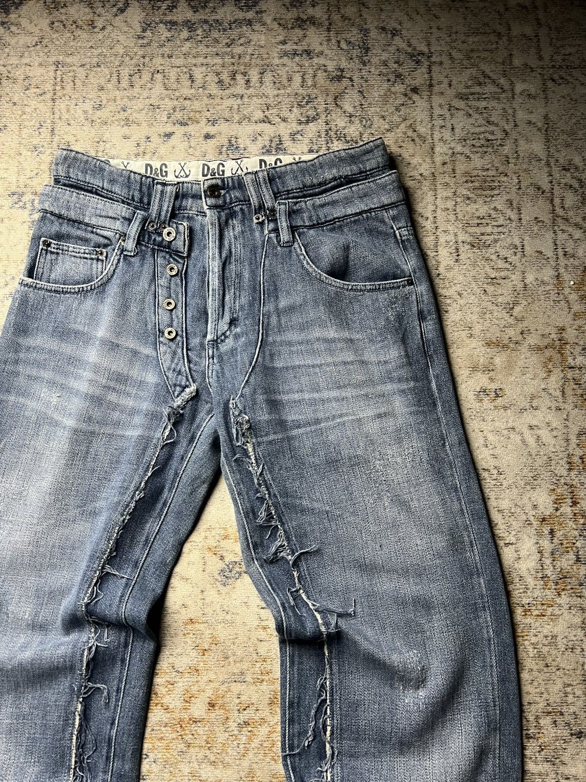 Dolce & Gabbana AW06 Dolce & Gabbana Double Waist Deconstructed Baggy Denim Size US 32 / EU 48 - 3 Thumbnail