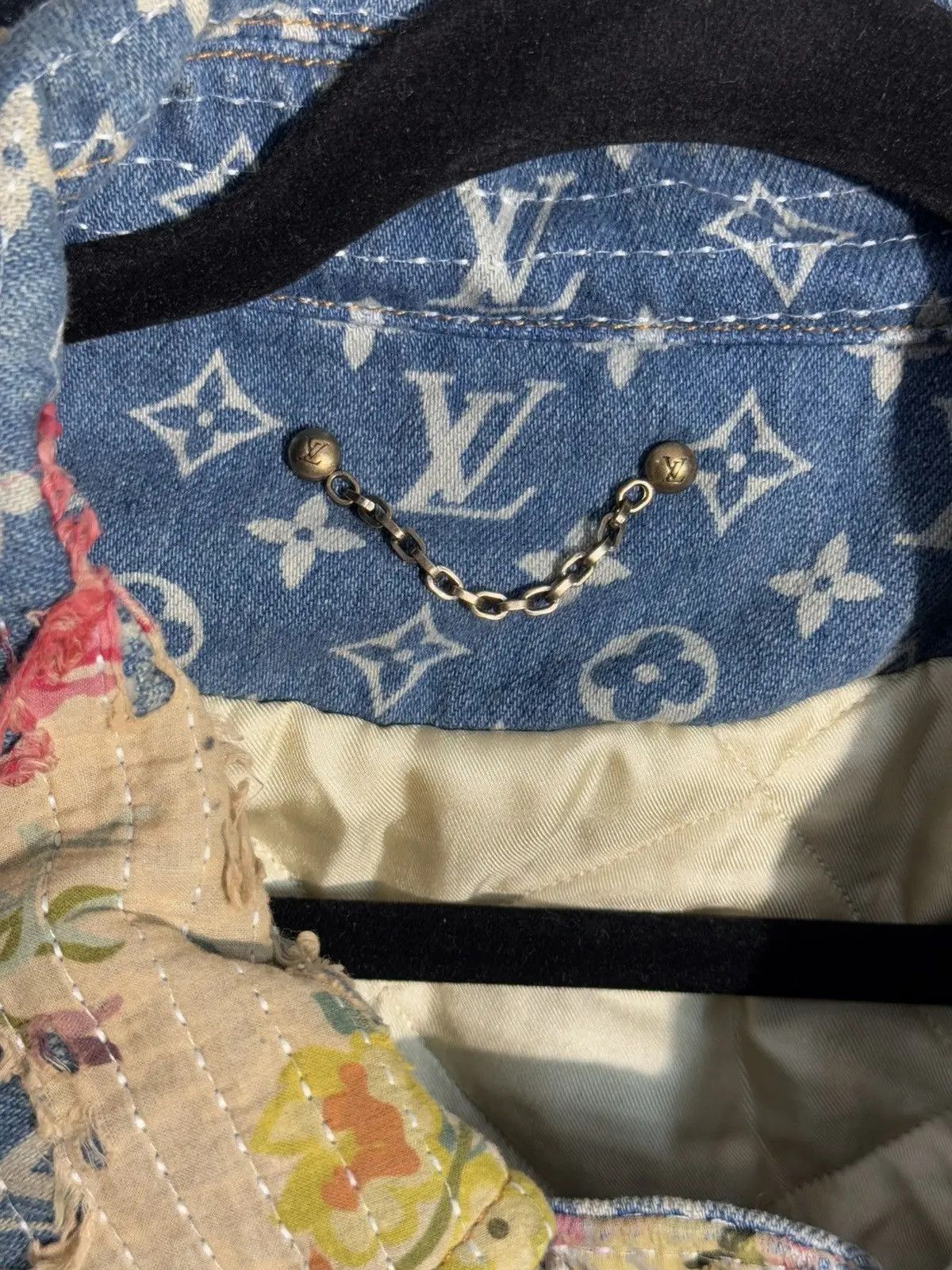 Louis Vuitton Blue Monogram Distressed Floral Workwear Jacket Size US L / EU 52-54 / 3 - 8 Thumbnail