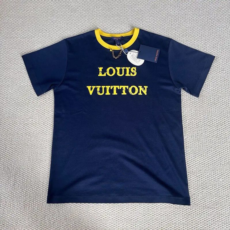 Louis Vuitton Louis Vuitton Women's Navy Cotton T-Shirt 0089 Size M / US 6-8 / IT 42-44 - 1 Thumbnail