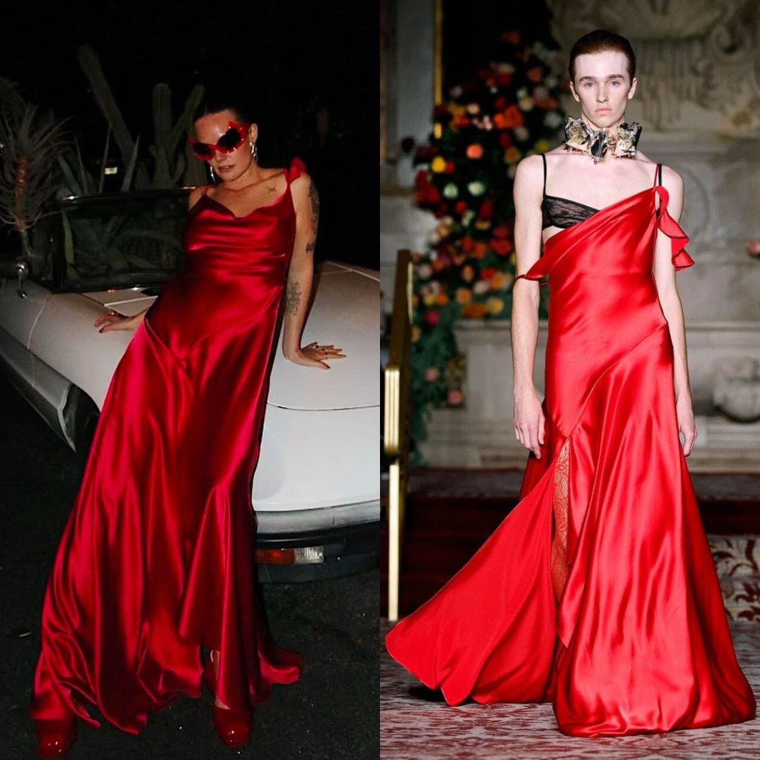 BIMBA Y LOLA Bimba y Lola x Palomo Spain | NWT Red Satin Maxi Dress M Size M / US 6-8 / IT 42-44 - 3 Thumbnail