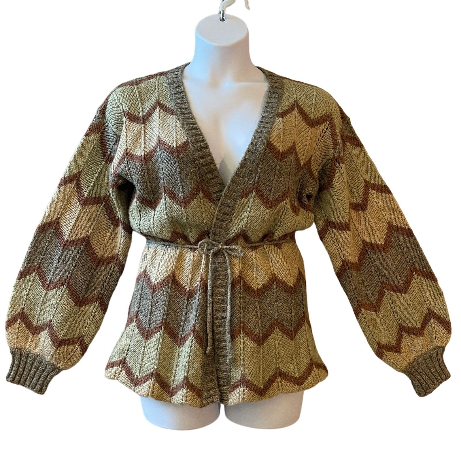 Vintage VINTAGE 70s Gisele de Lichiaa Paris Cardigan Sweater Size L Size L / US 10 / IT 46 - 1 Thumbnail