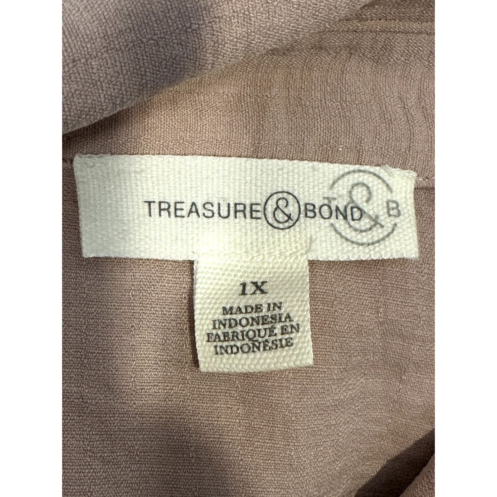 Treasure & Bond Treasure & Bond Womens Light Pink Button Down Blouse 1X NWOT Size XL / US 12-14 / IT 48-50 - 8 Thumbnail