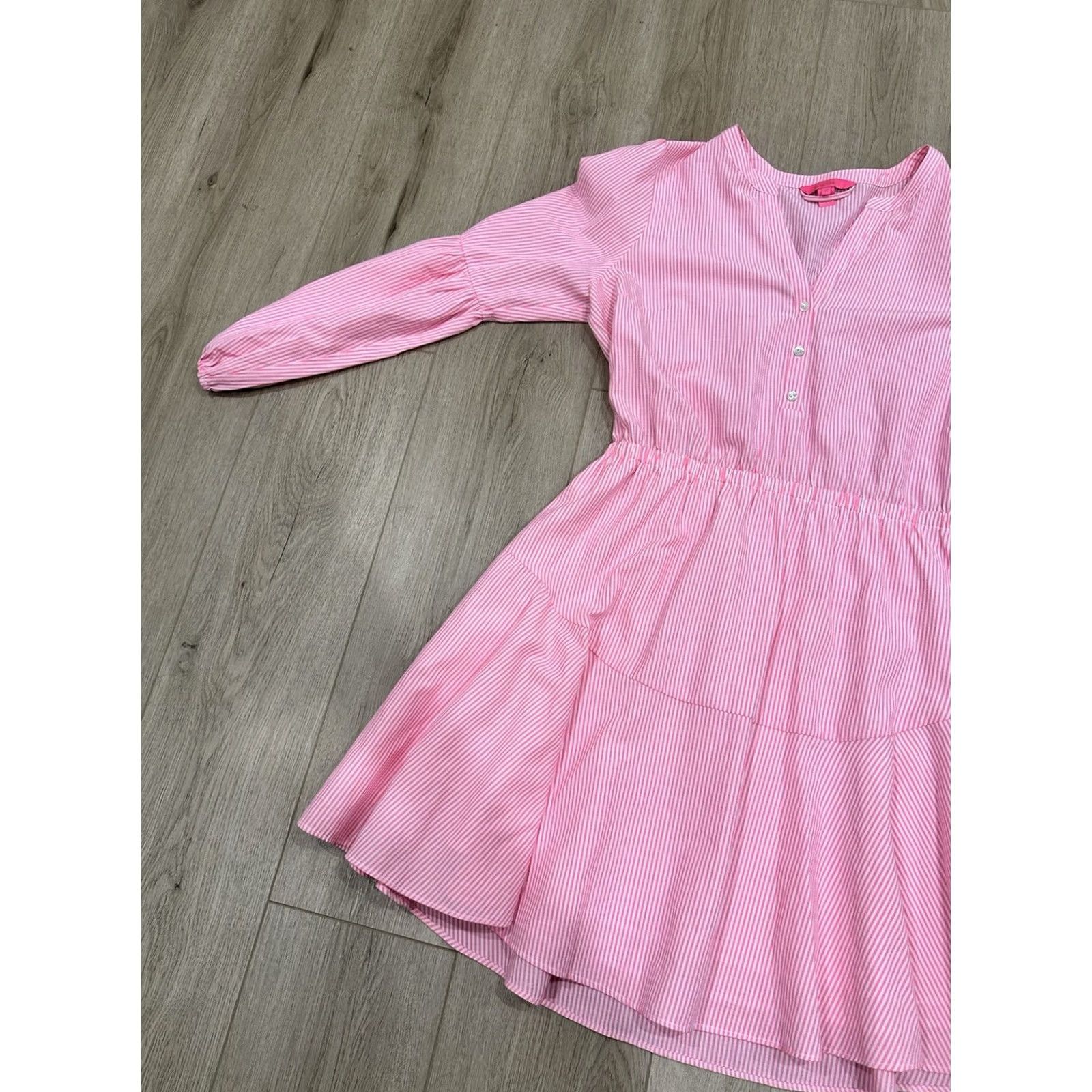 Lilly Pulitzer Lilly Pulitzer 16 Carla Striped Dress In Roxie Pink Harbor Stripe Puffy Sleeves Dress Women 16 Pink Striped Short Babies? Size XXL / US 16-18 / IT 52-54 - 4 Thumbnail
