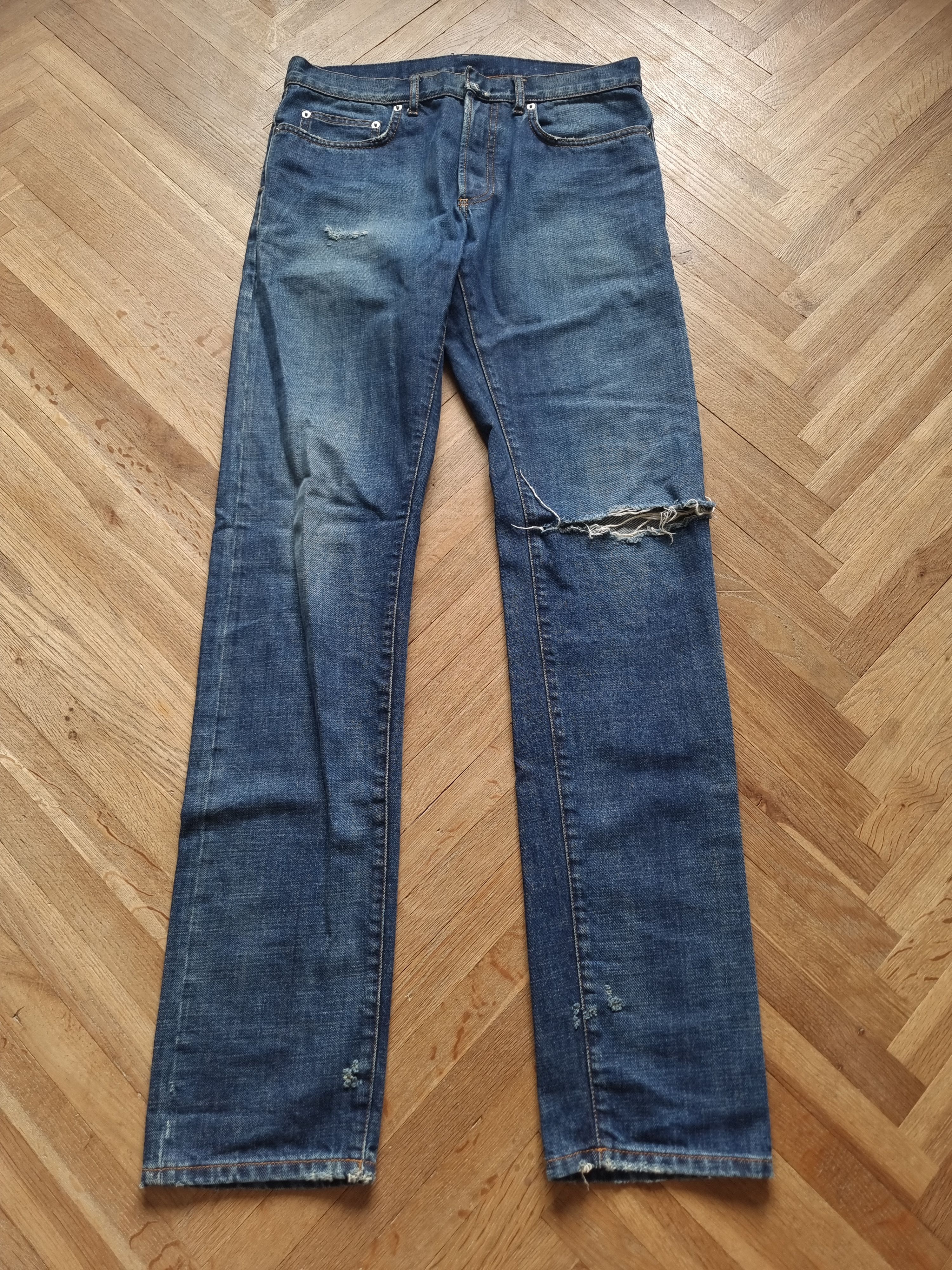Dior Dior Homme Proto Distressed Blue Denim Jeans Size US 31 - 1 Thumbnail