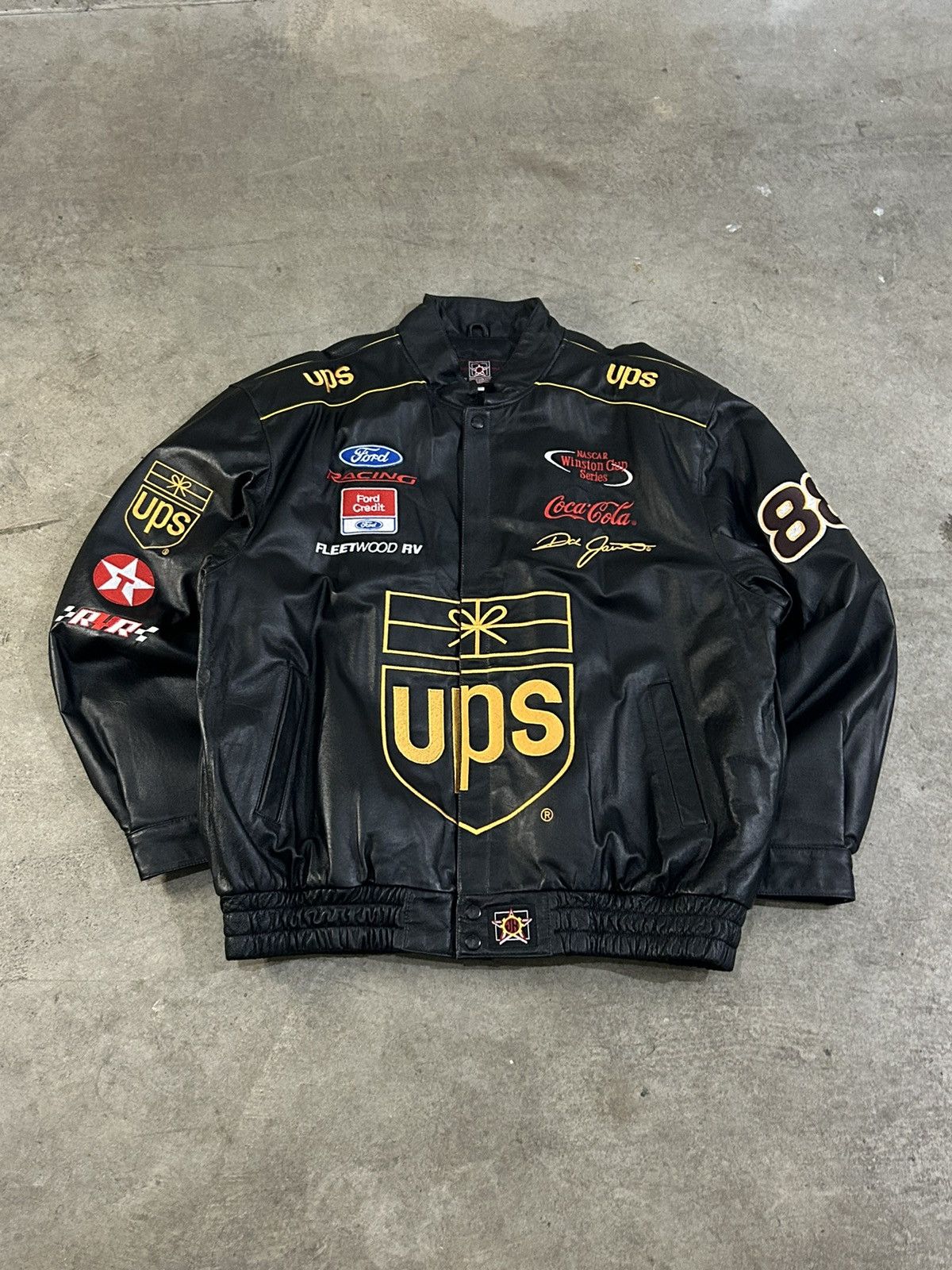 Rare deals Vintage Leather Bomber Jacket-Chase Authentics-Nascar Racing-Dale Jarrett