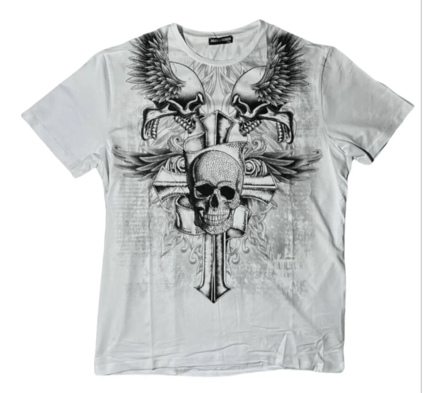 Street Trend Cross Pattern Short Sleeve
