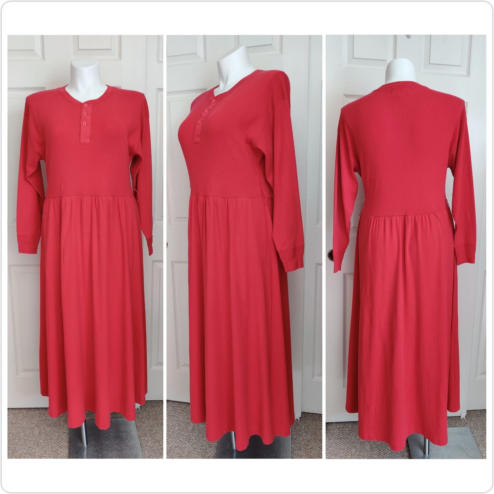 Ralph Lauren Vintage 80s Ralph Lauren Henley cotton maxi dress sz M Size M / US 6-8 / IT 42-44 - 1 Thumbnail