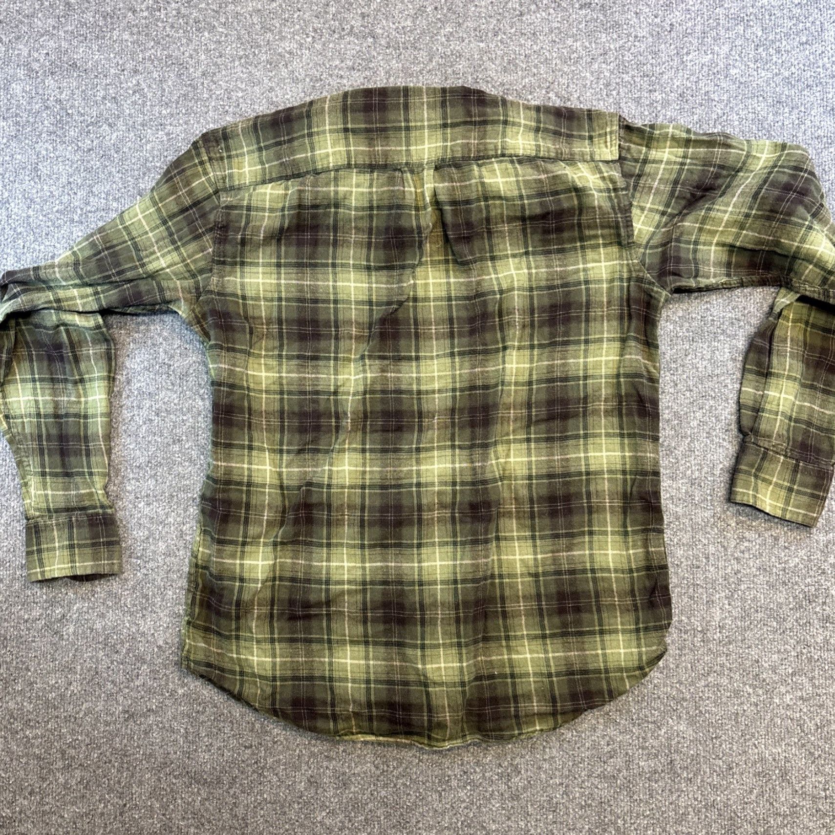 Vintage GH Bass Co Men’s M Chamois Flannel Green SOFT Plaid Button Down Collared Shirt Size US M / EU 48-50 / 2 - 6 Thumbnail